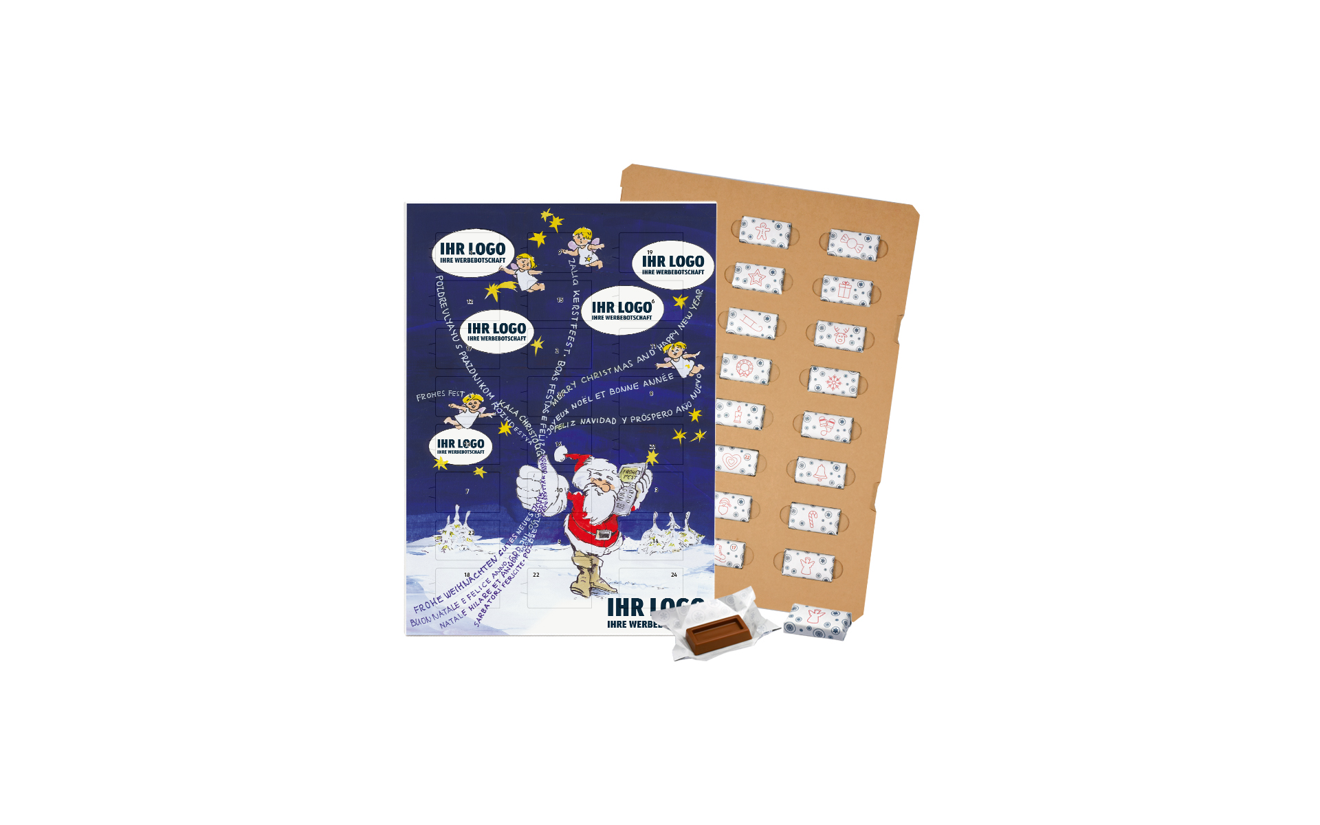 Schoko-Adventskalender Eco "Weihnachtsgrüße"