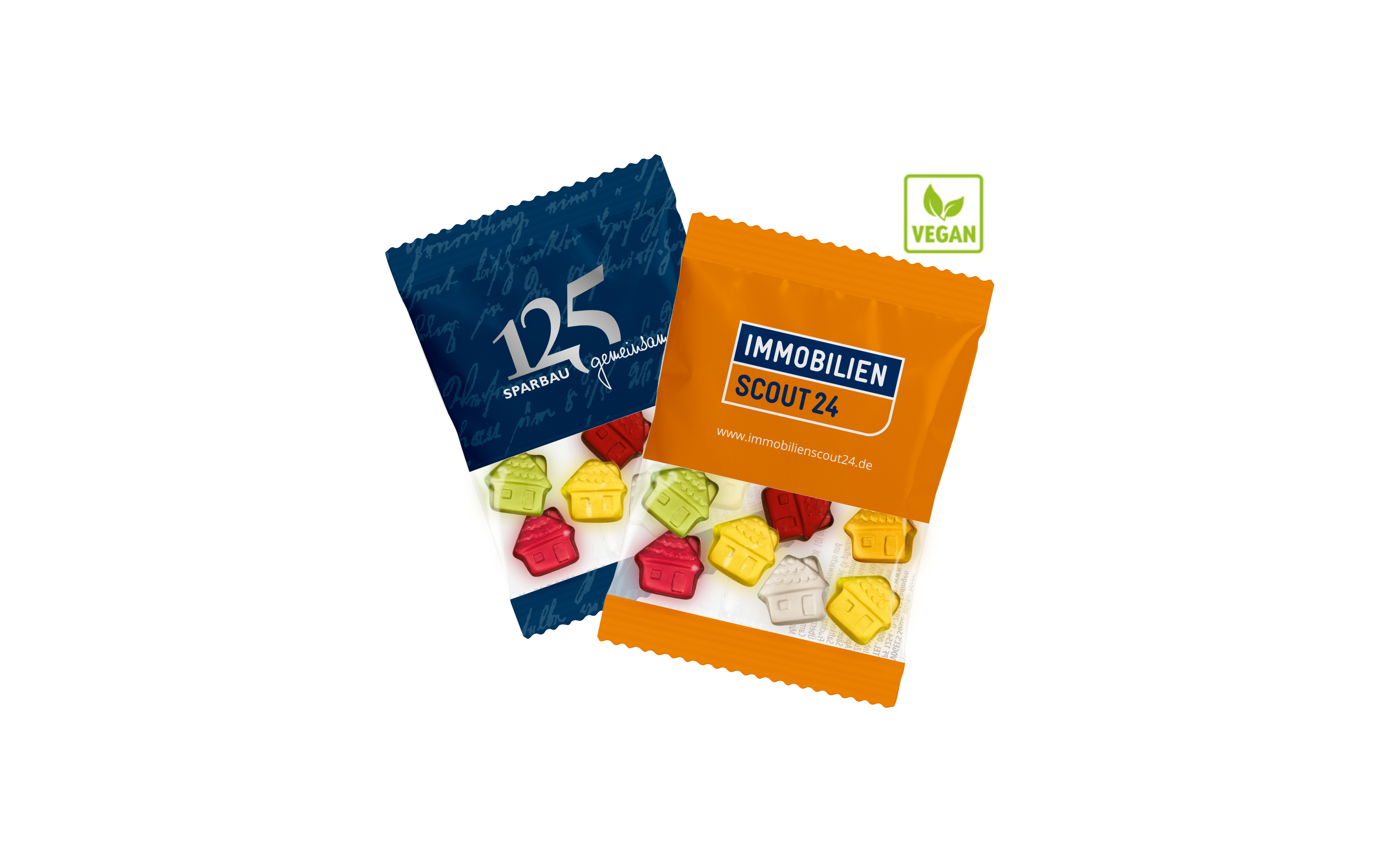 Fruchtgummi-Werbetüte Vegan "Haus" 10g