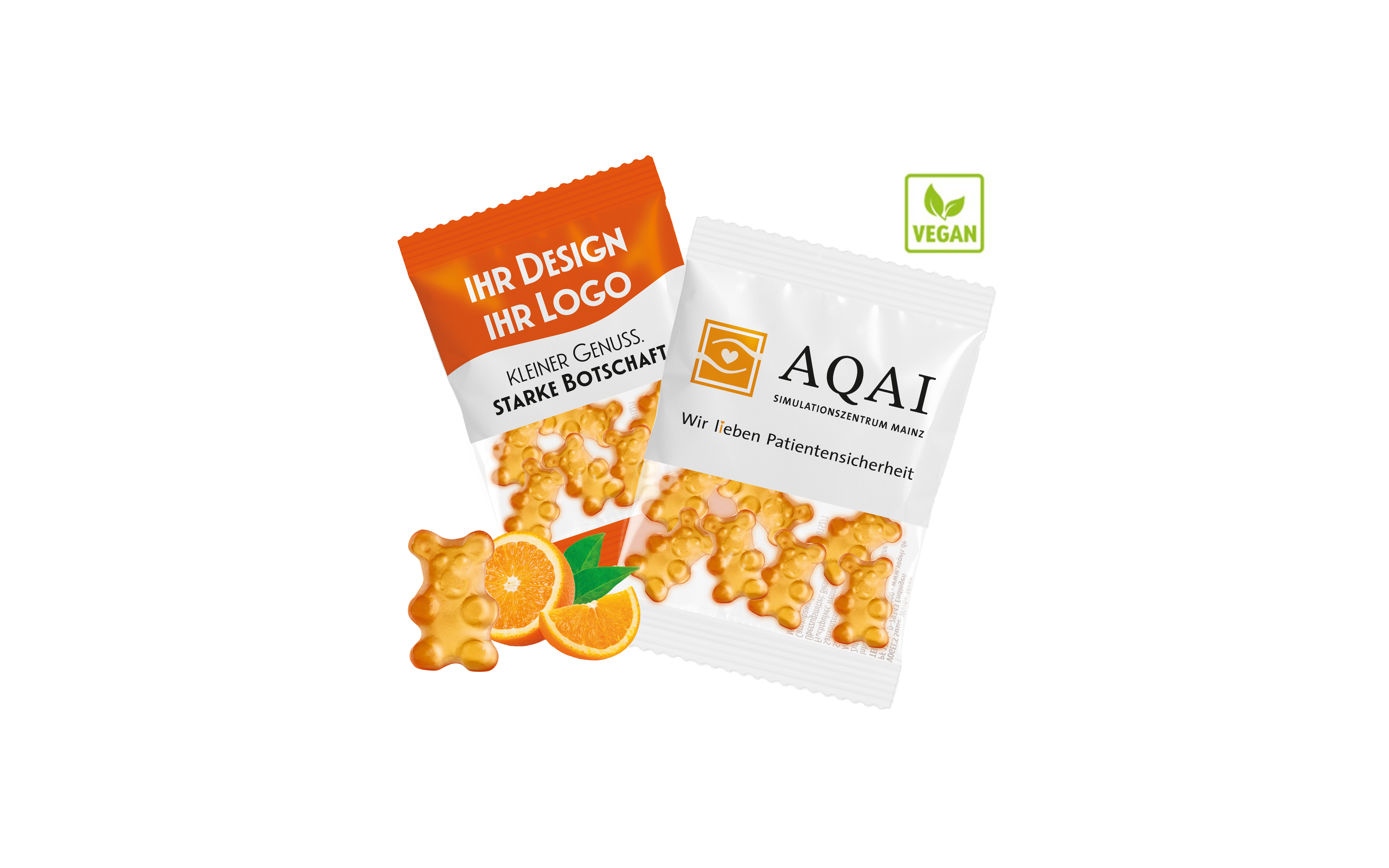 1-farbige Premium-Bärchen "Orange" Vegan 10g