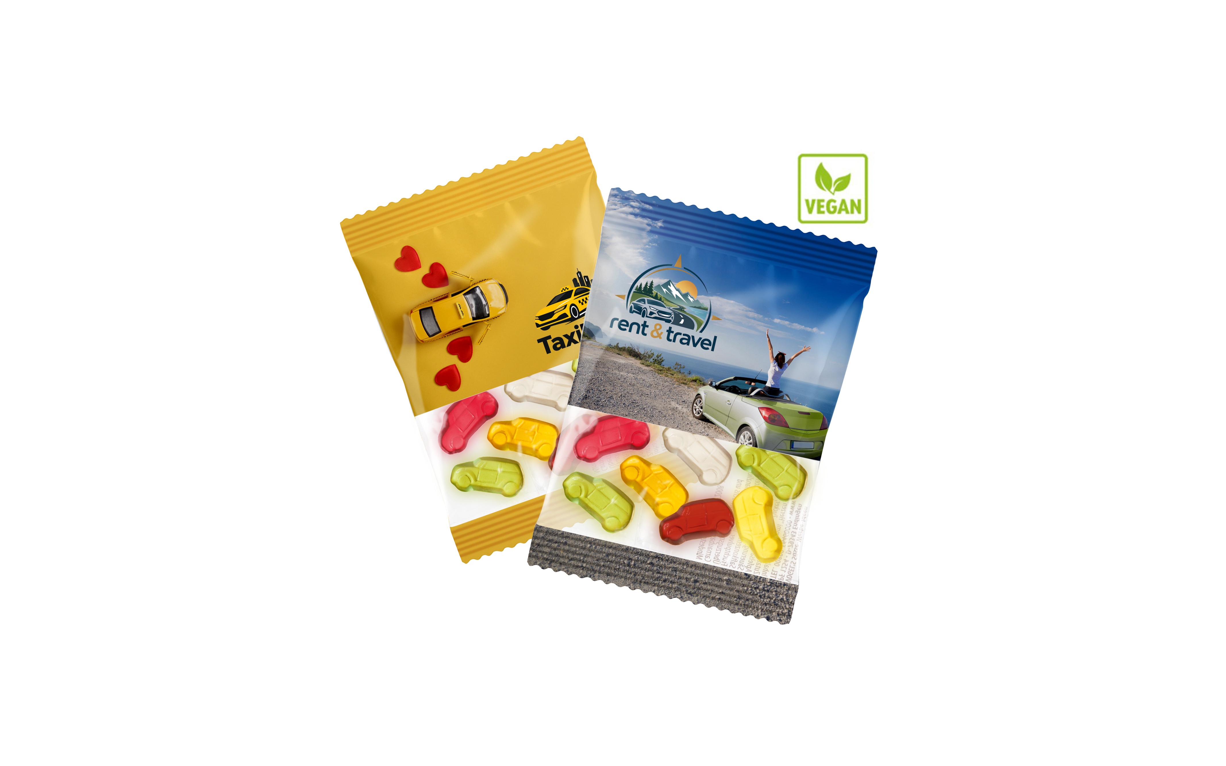 Fruchtgummi-Werbetüte Vegan "Auto" 10g