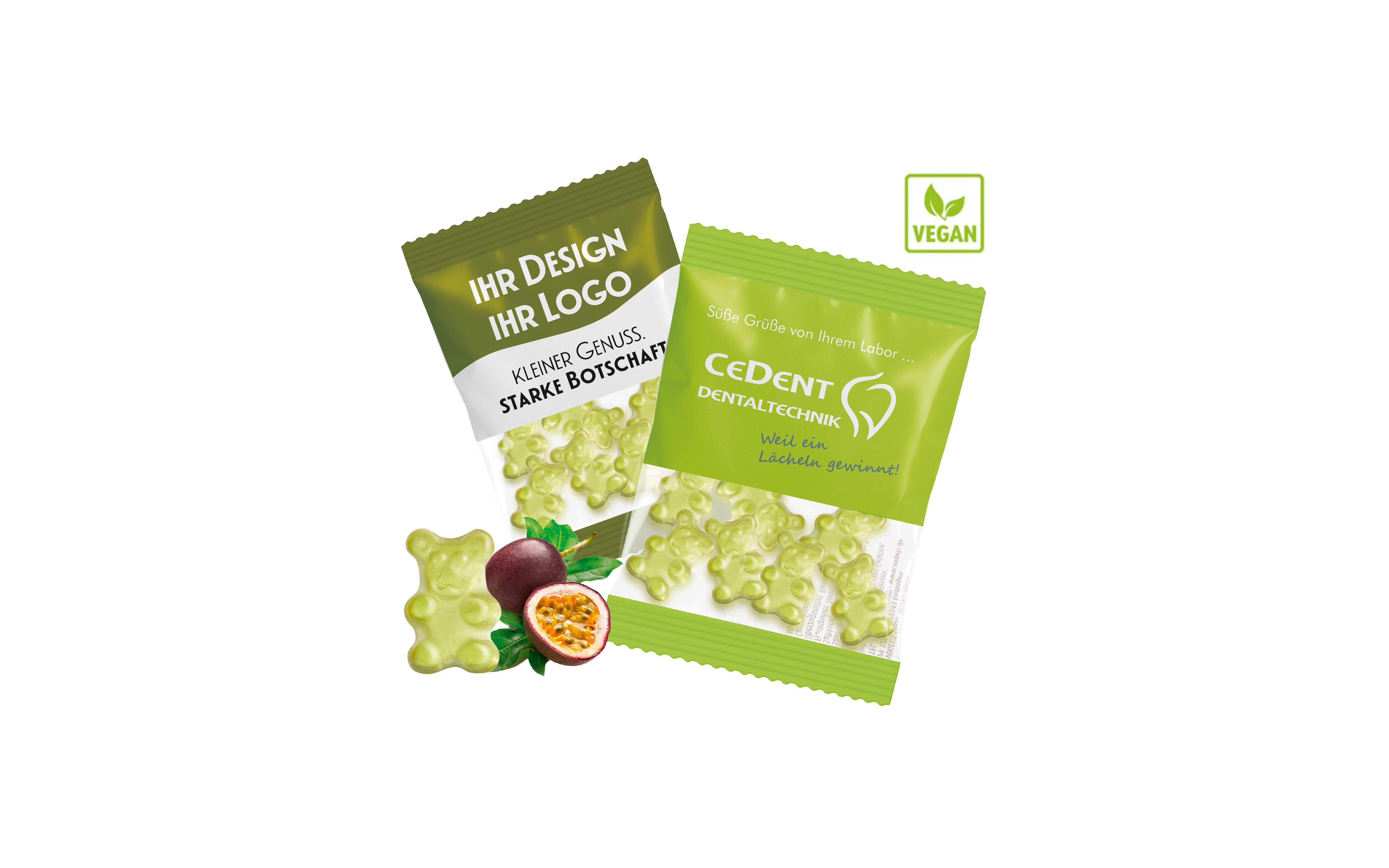 1-farbige Premium-Bärchen "Grün" Vegan 10g