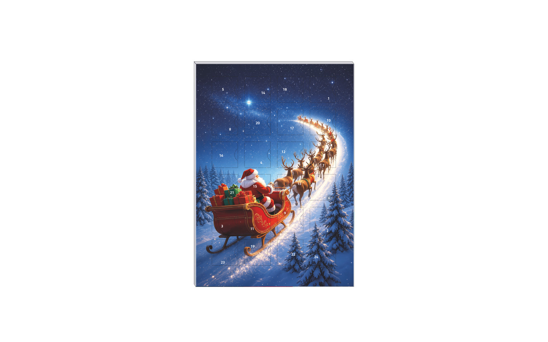 Schoko-Adventskalender A5 "Magische Schlittenreise"