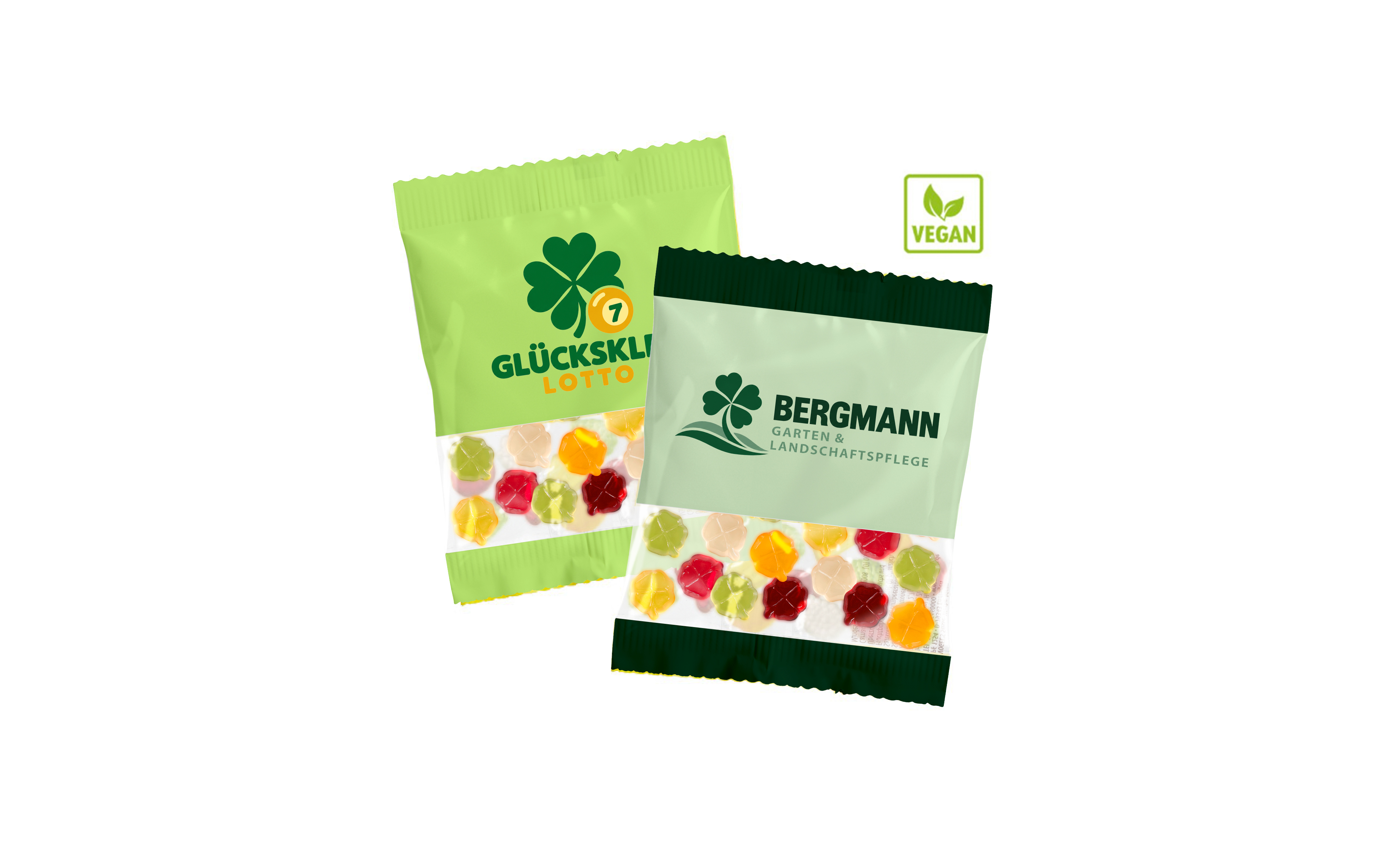 Fruchtgummi-Werbetüte Vegan "Kleeblatt" 20g