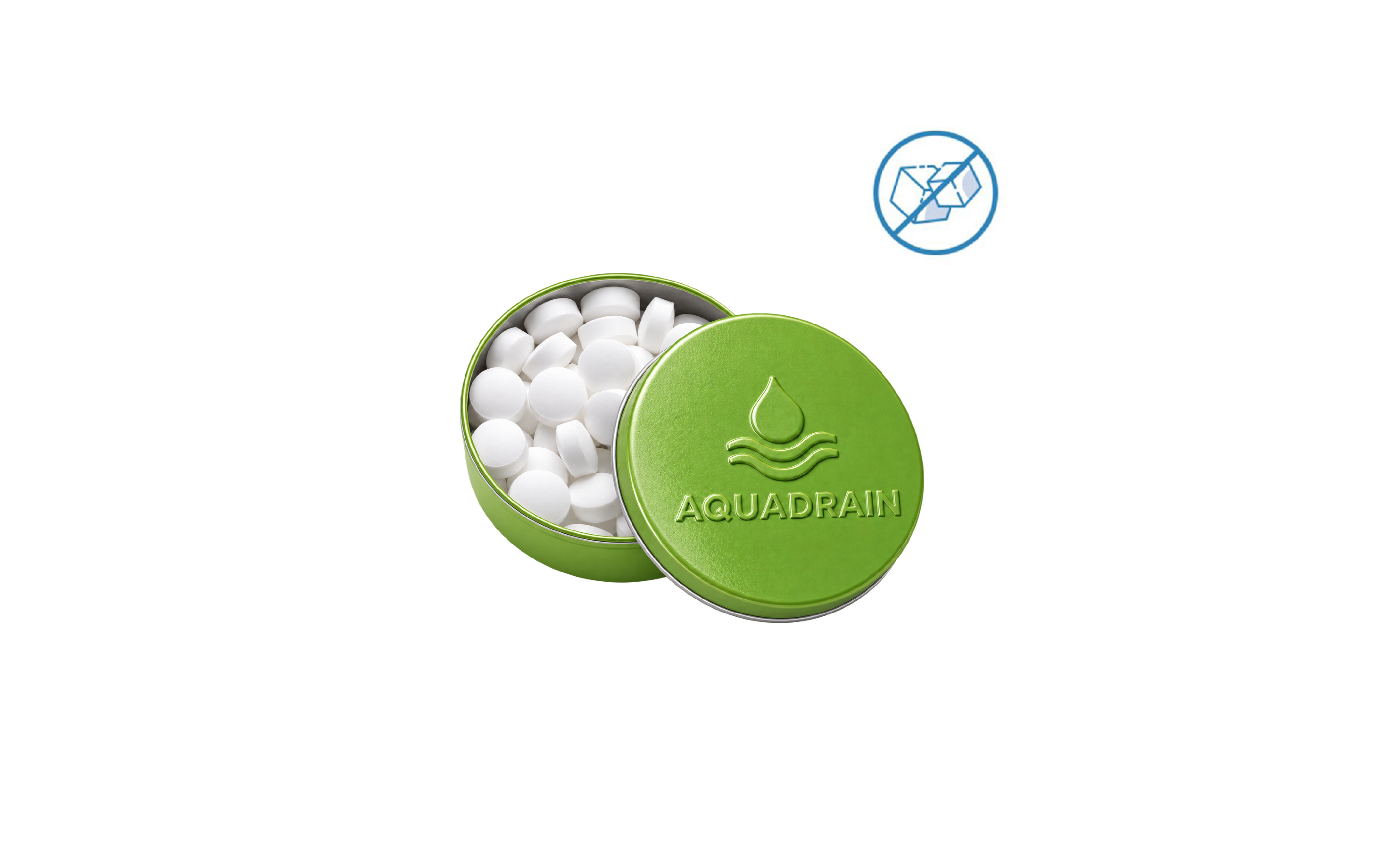 XS-Prägedose "Pfefferminzdragees zuckerfrei" Grün (glänzend)