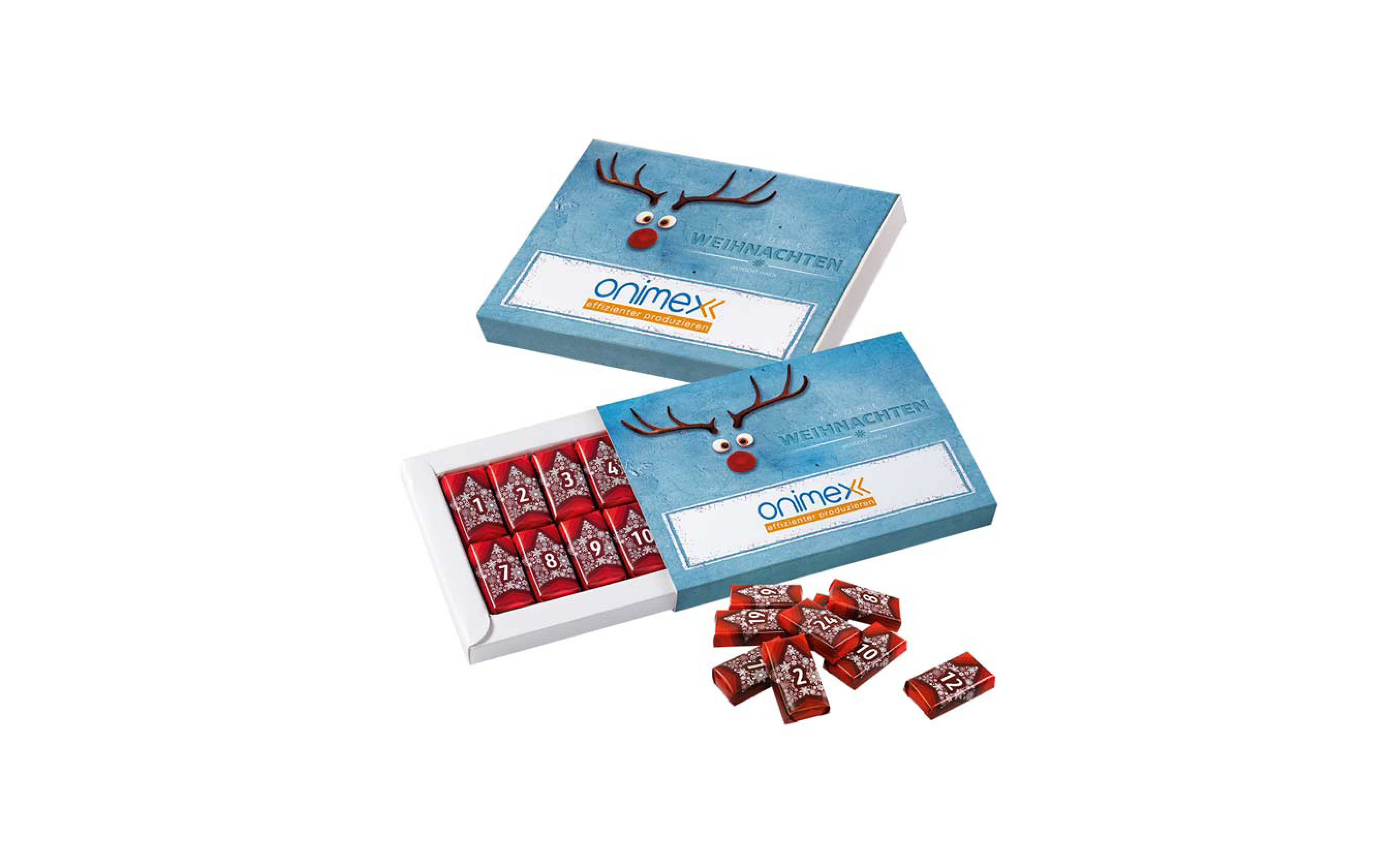 Schoko-Naps-Schuber-Adventskalender "Red Nose"