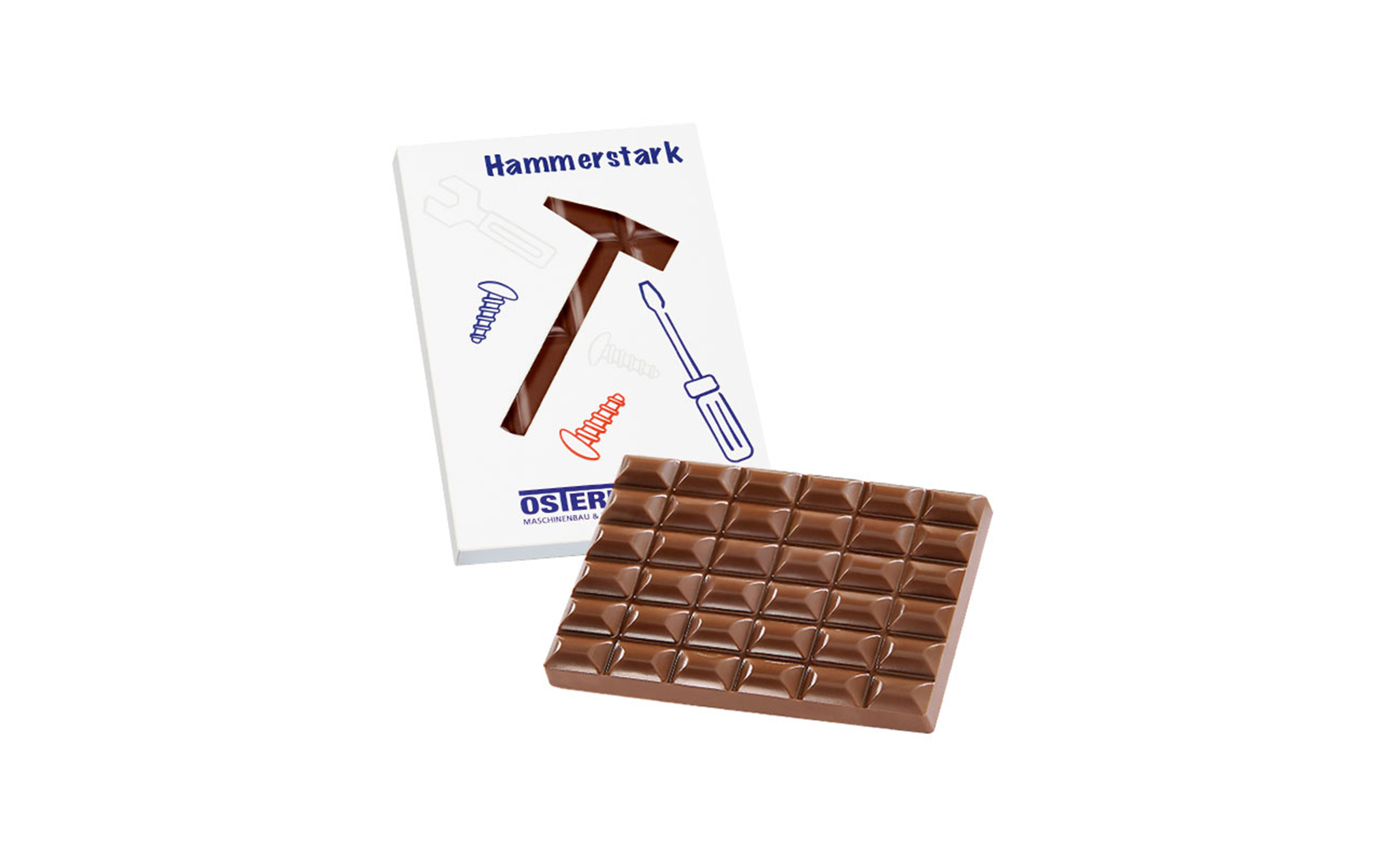 Schokoladentafel 60g im Werbe-Präsentkarton "individuell"