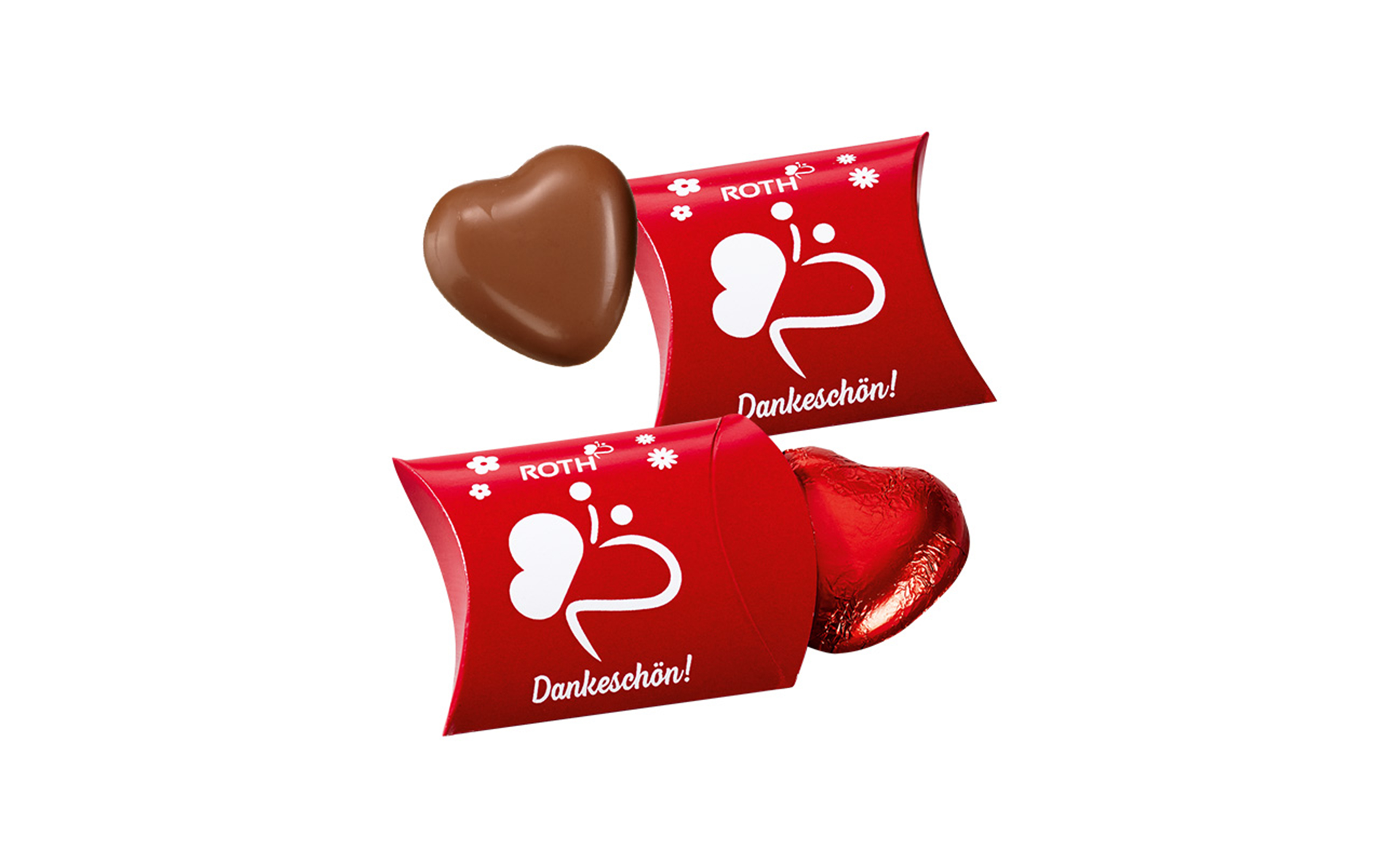 Schoko-Herz in Kissenverpackung