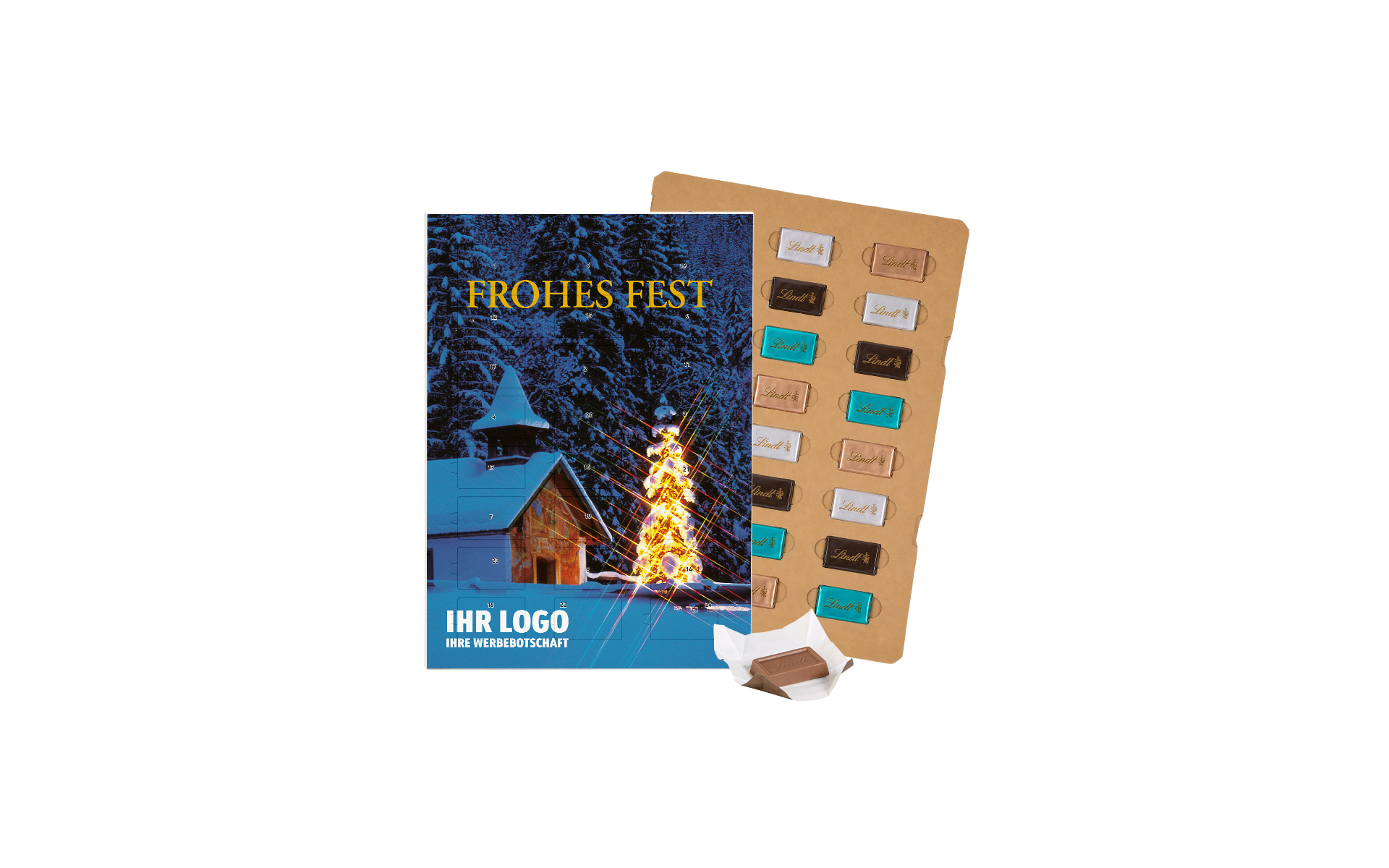 Schoko-Adventskalender Eco Lindt "Kapelle im Schnee"