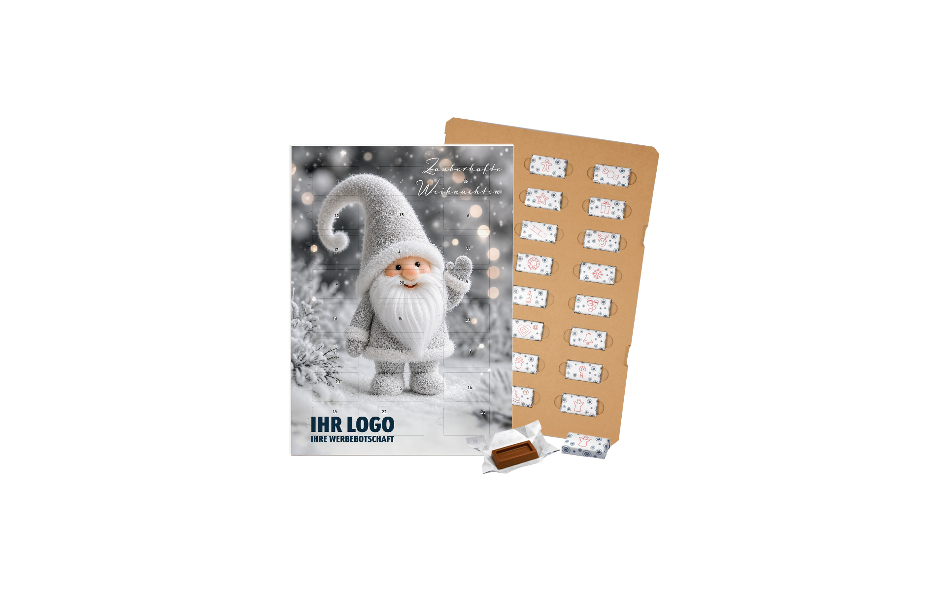 Schoko-Adventskalender Eco "Schneewichtel"