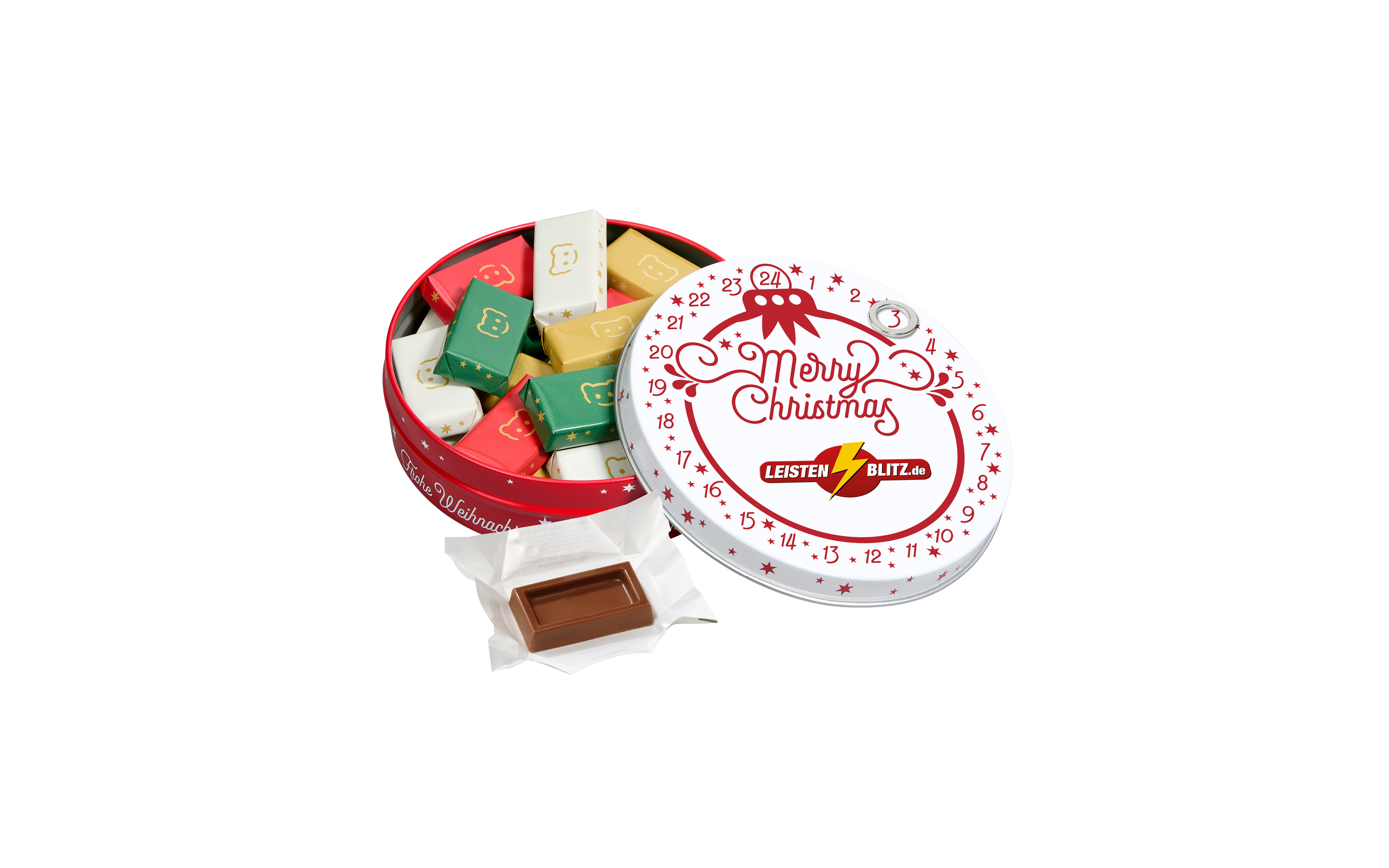 Magnetdosen-Adventskalender Standardmotiv A mit Naps