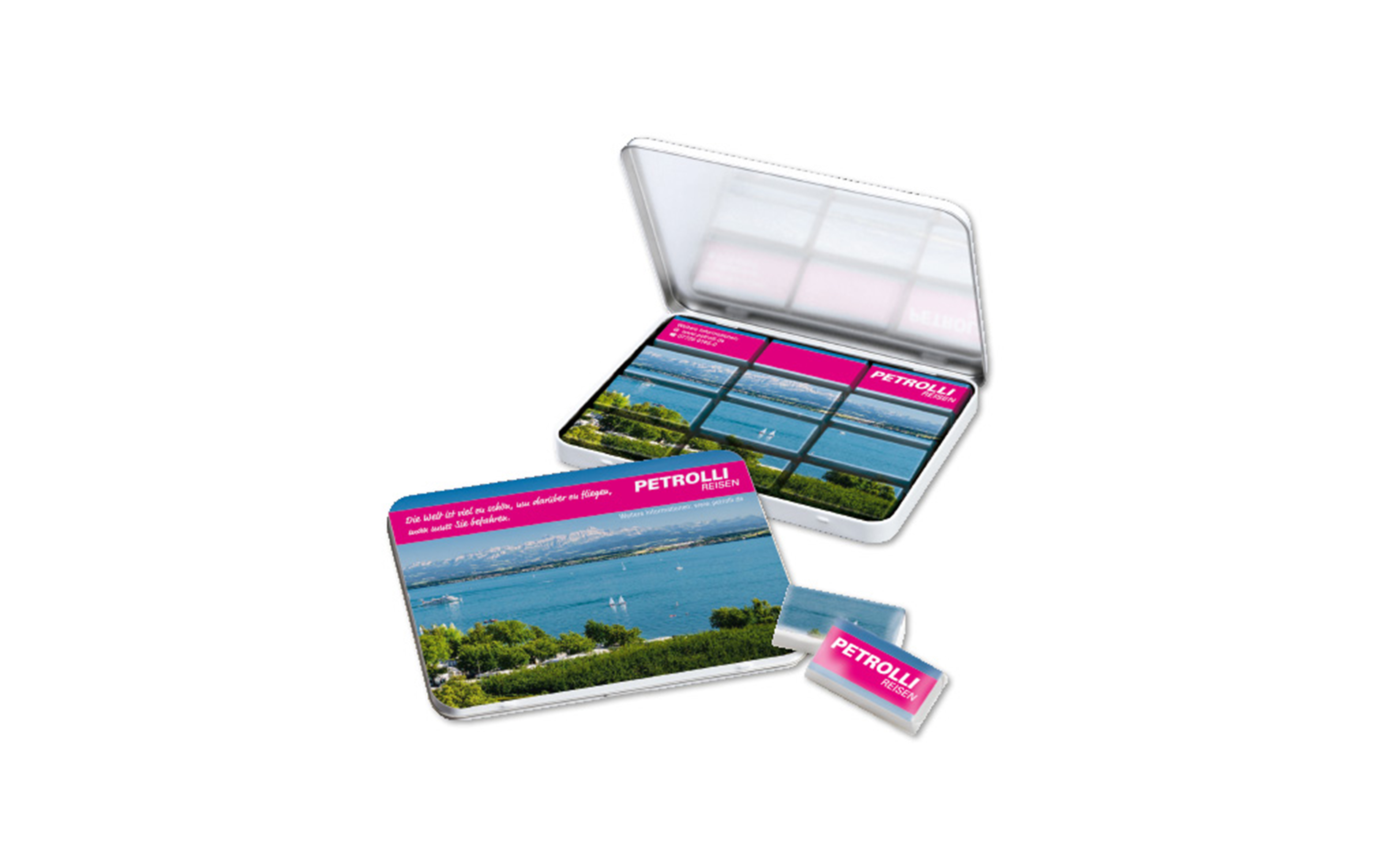 Schokoladentafel-Werbe-Puzzle in der Dekordose