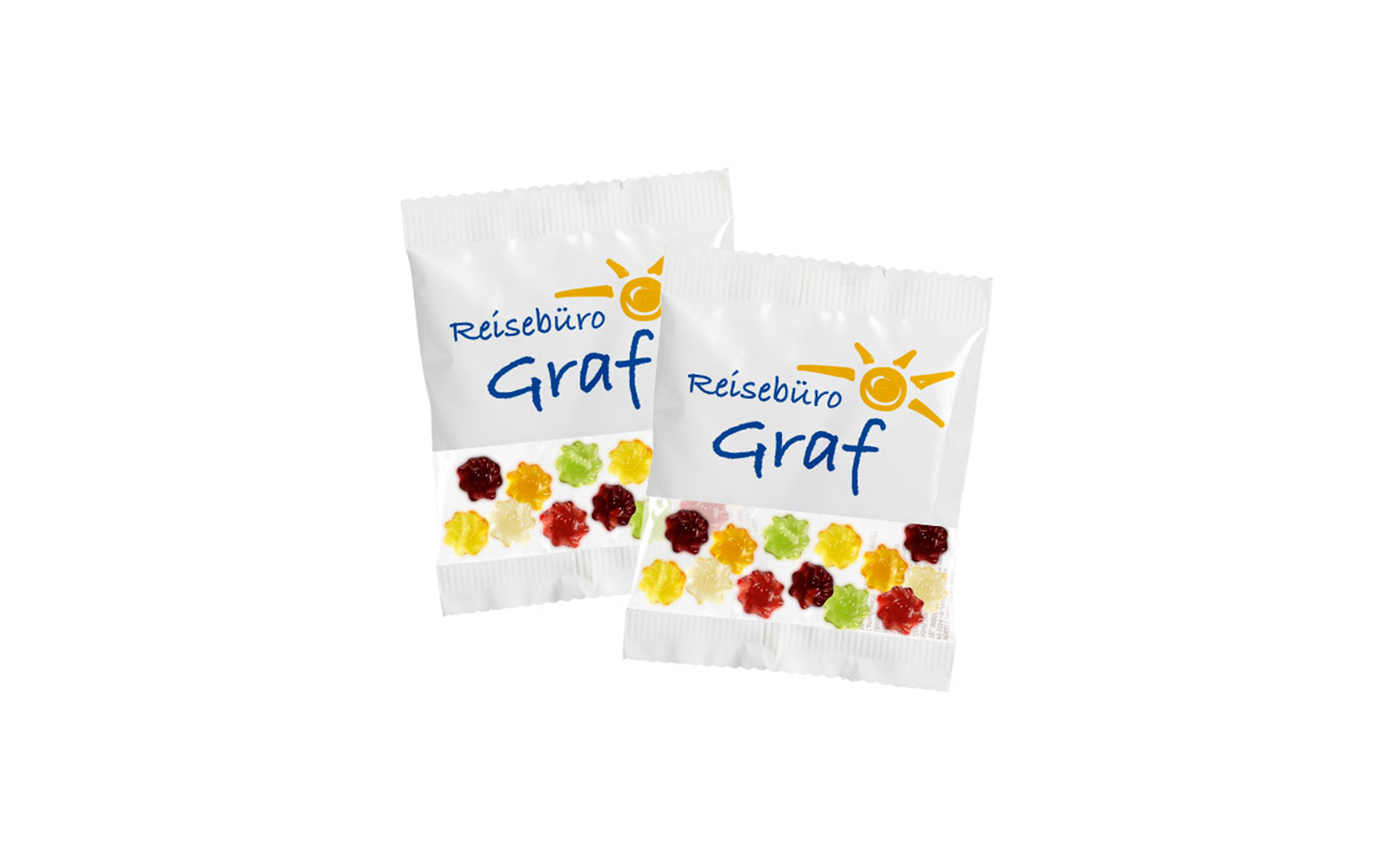 Fruchtgummi-Werbetüte 20g "Sonne" (kompostierbare Folie)