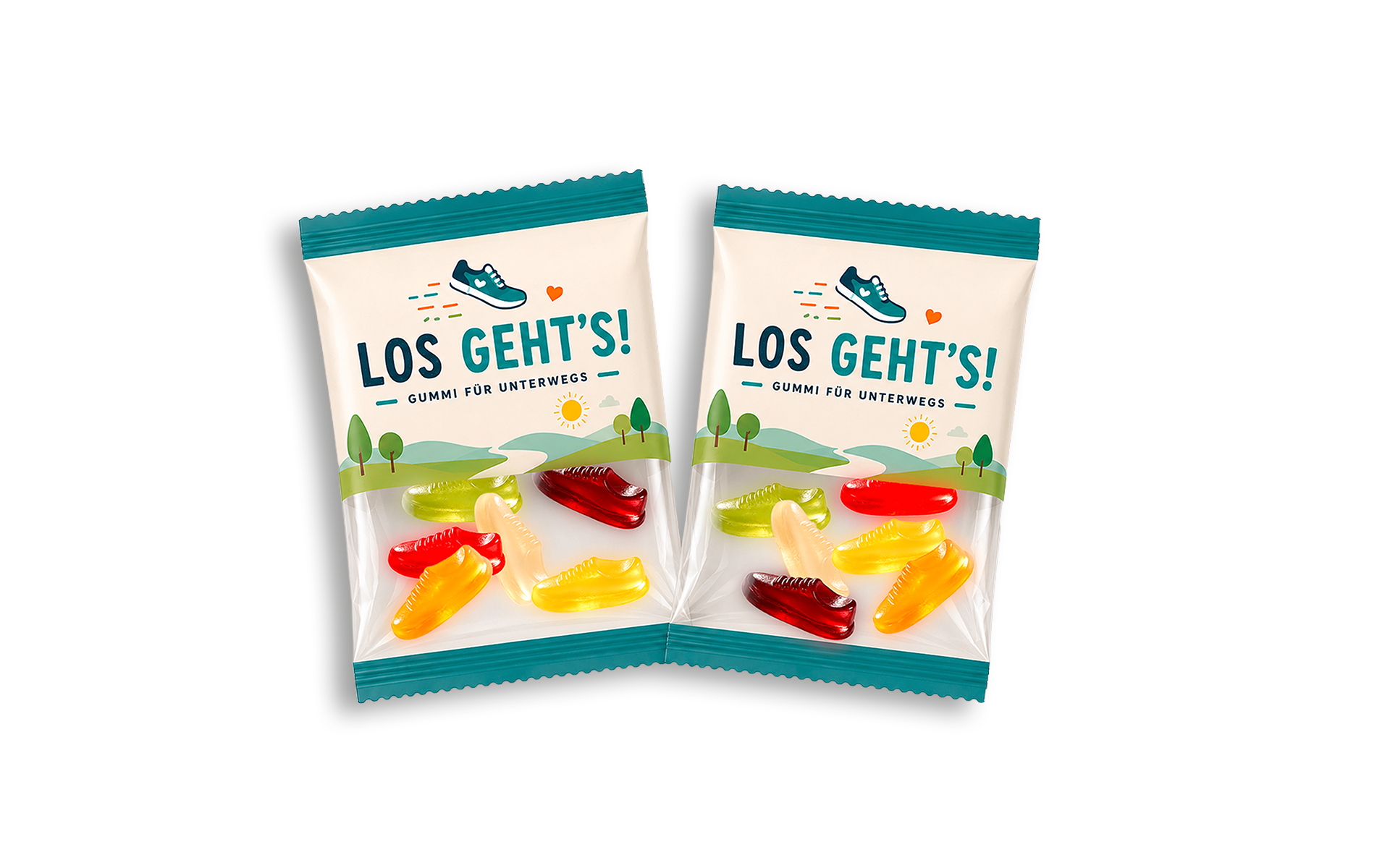 Fruchtgummi-Werbetüte 10g "Joggingschuhe"