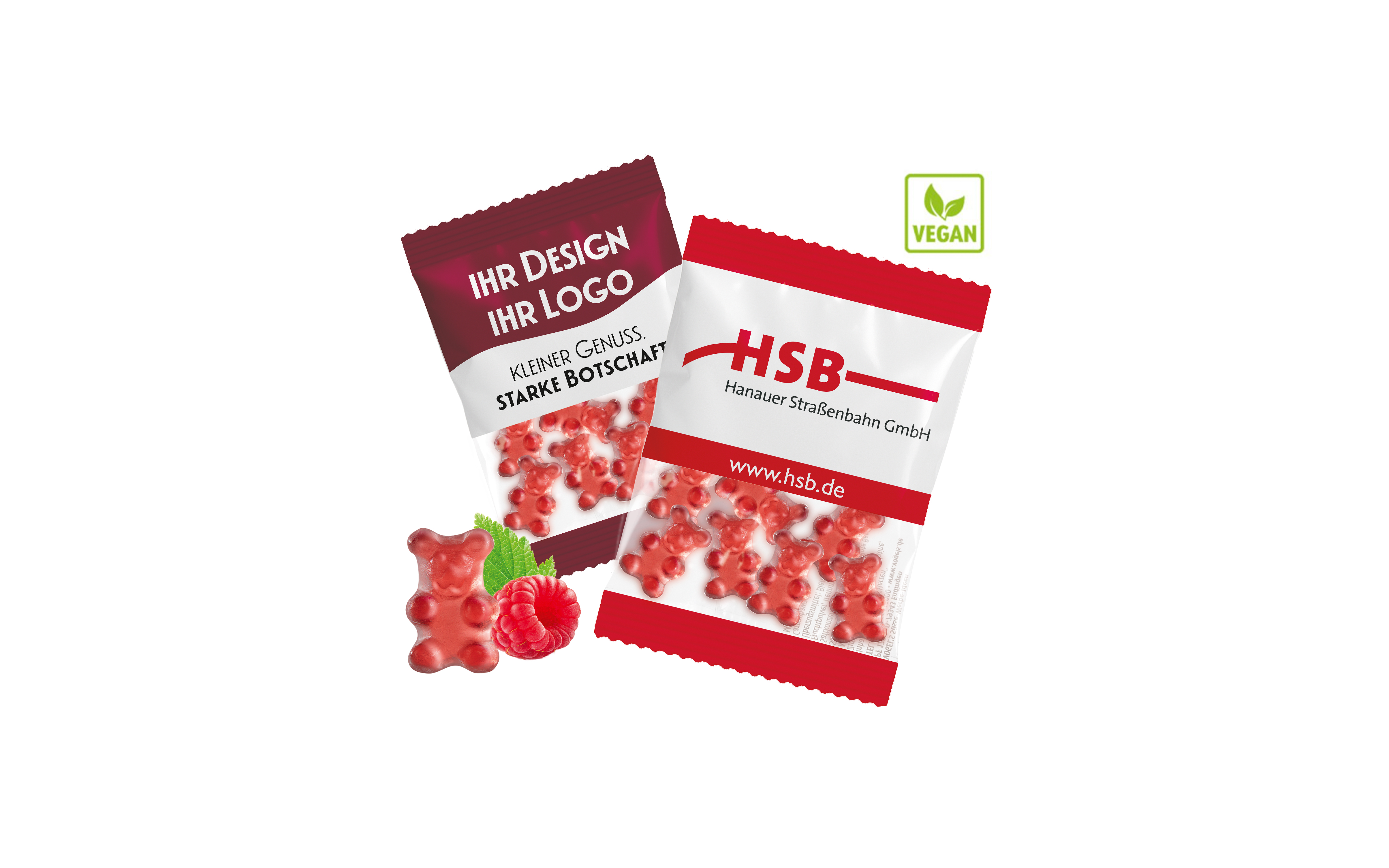 1-farbige Premium-Bärchen "Rot" Vegan 10g
