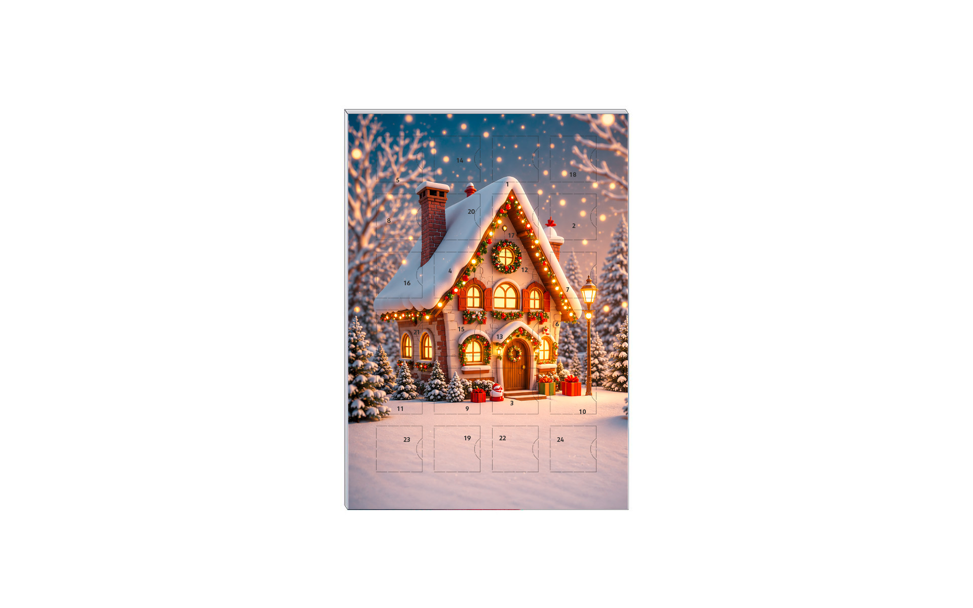 Schoko-Adventskalender A5 "Santas Winterhaus"