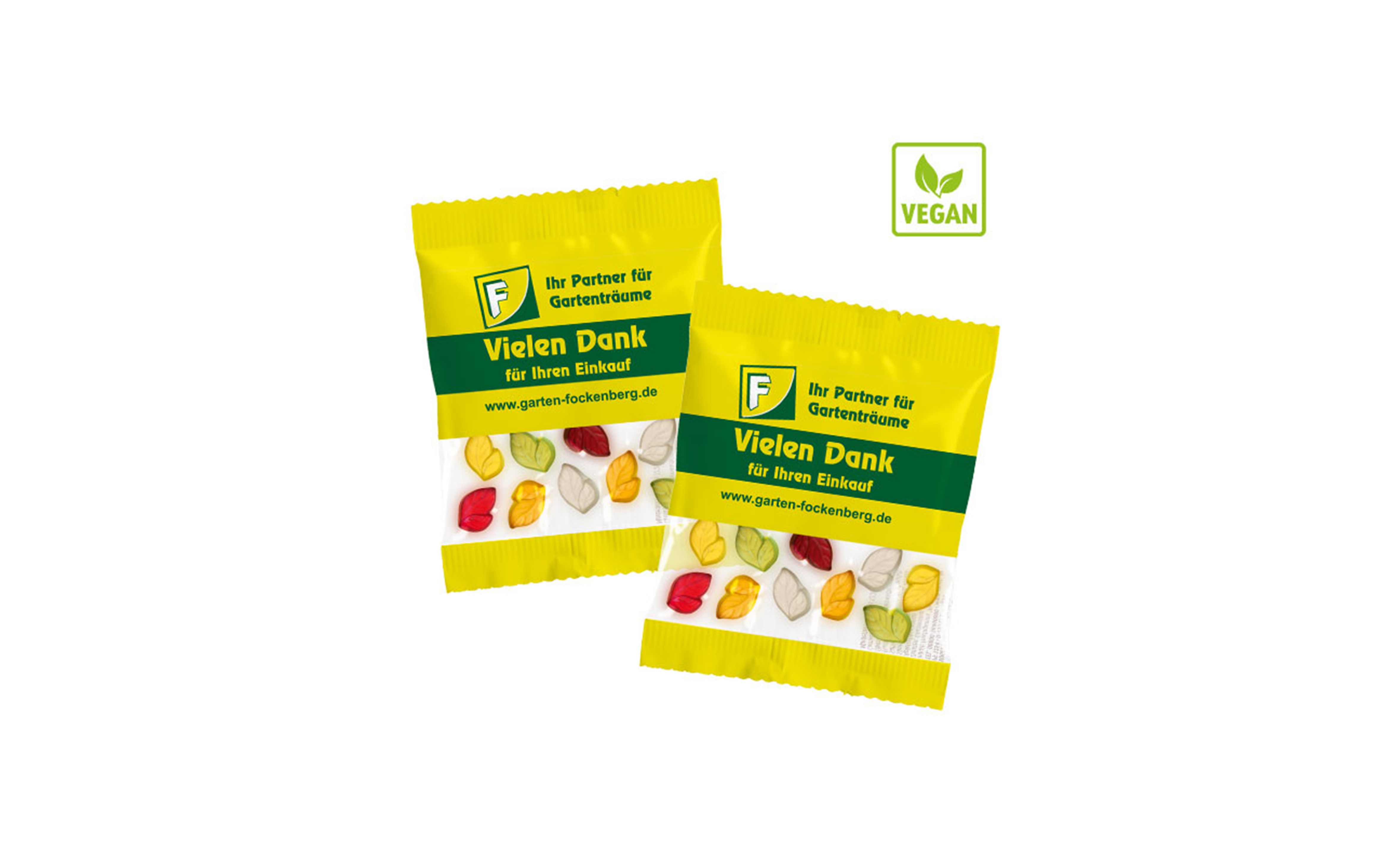 Vegane bunte Blätter Werbetüte 20g