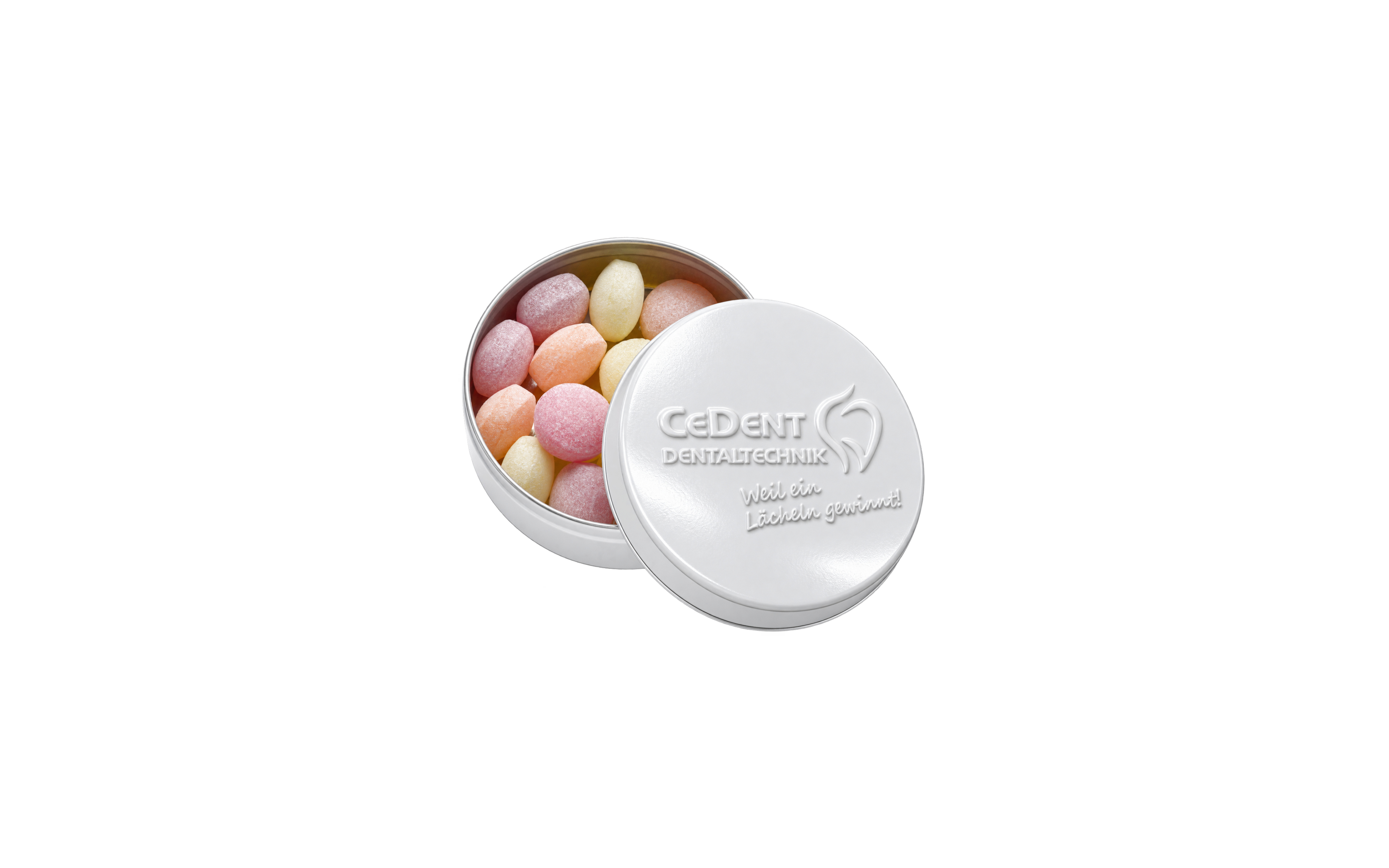 XS-Prägedose "Fruchtbonbons" Weiß (glänzend)