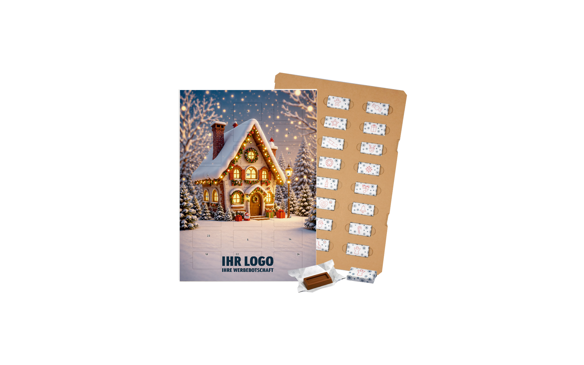 Schoko-Adventskalender Eco "Santas Winterhaus"
