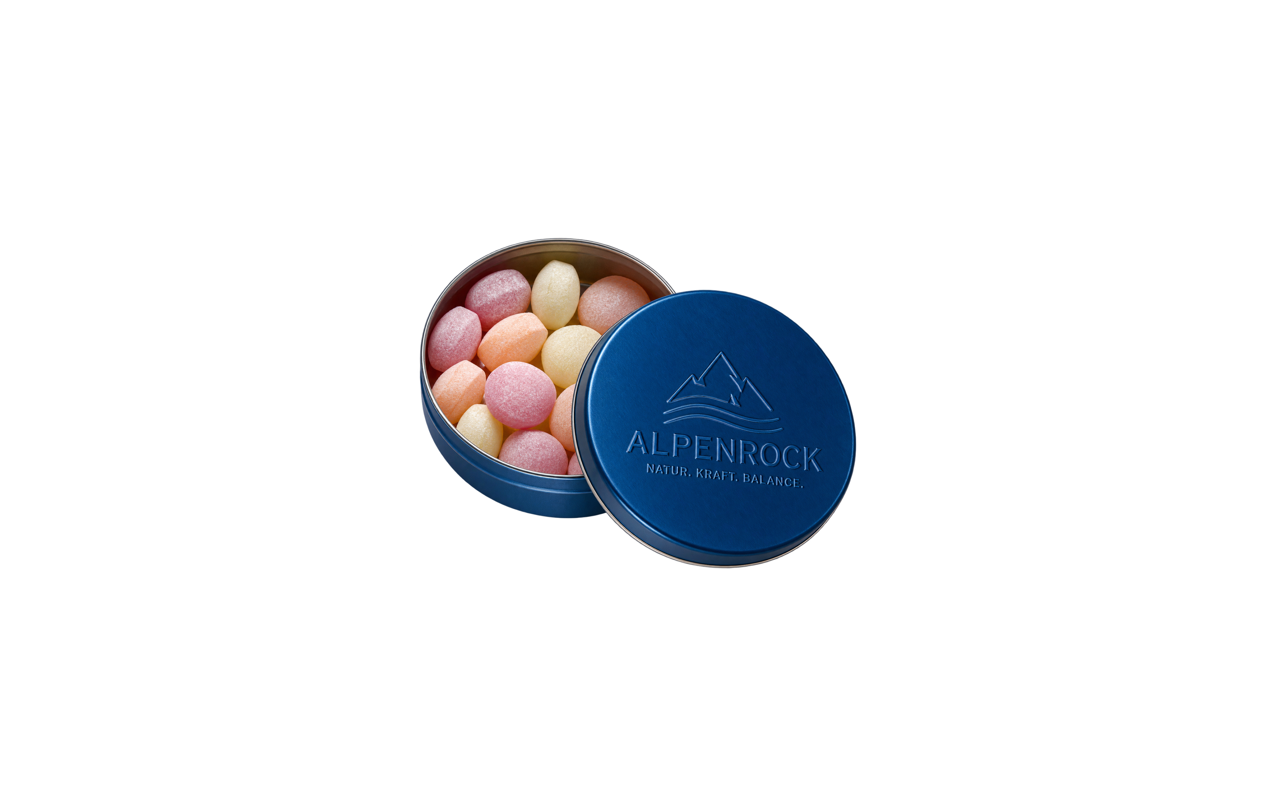 XS-Prägedose "Fruchtbonbons" Blau (metallic)