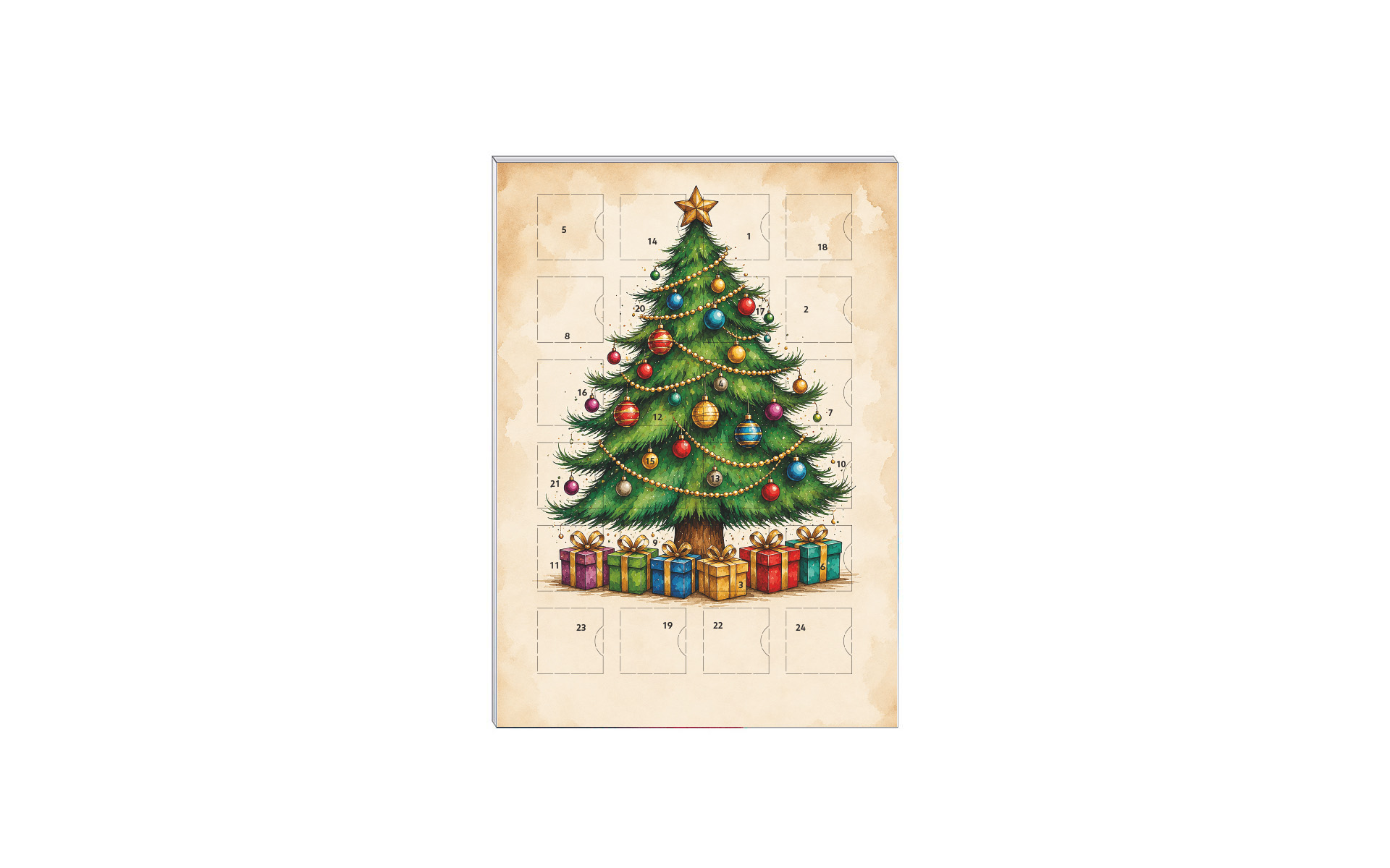 Schoko-Adventskalender A5 "Fest der Geschenke"