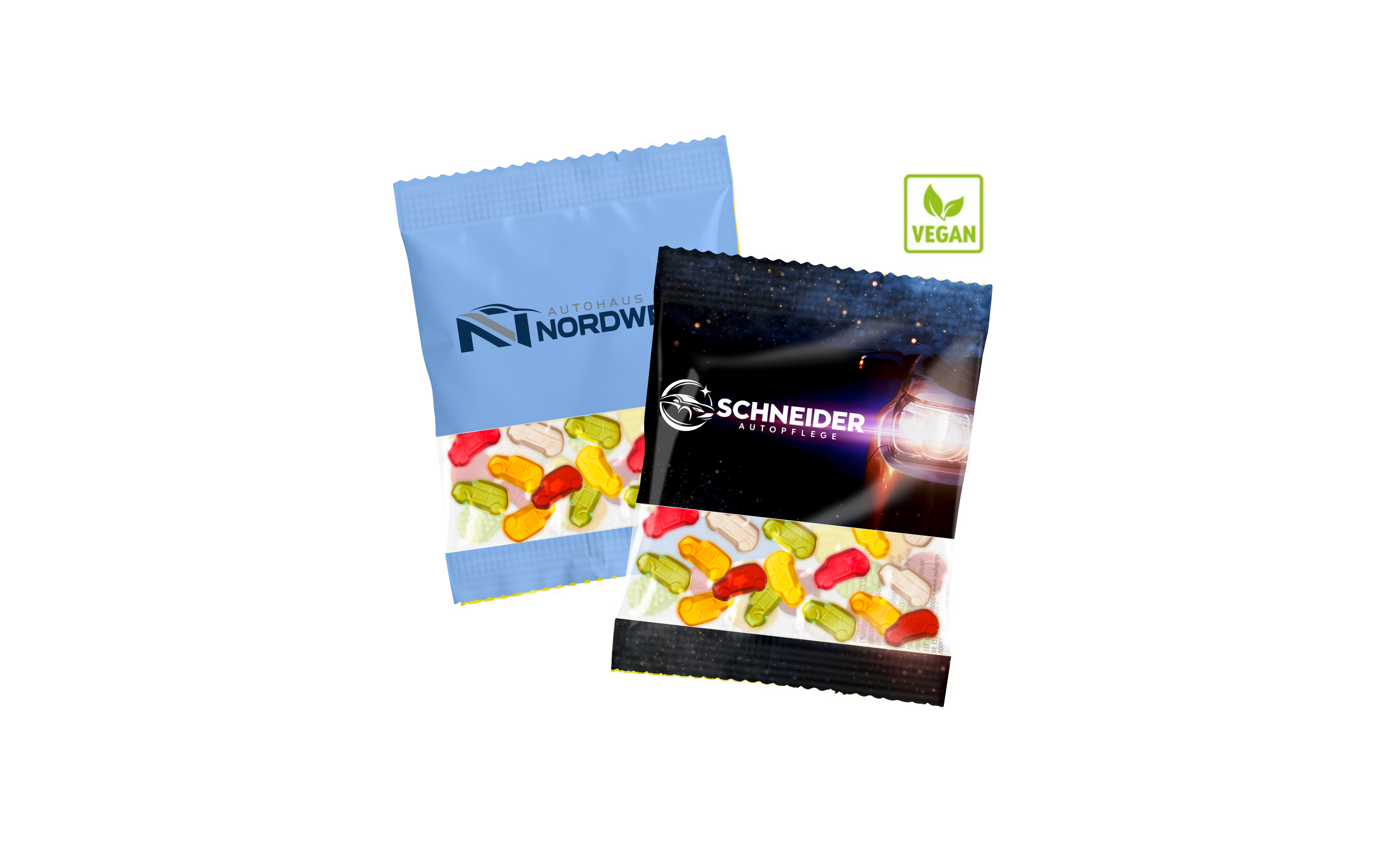 Fruchtgummi-Werbetüte Vegan "Auto" 20g
