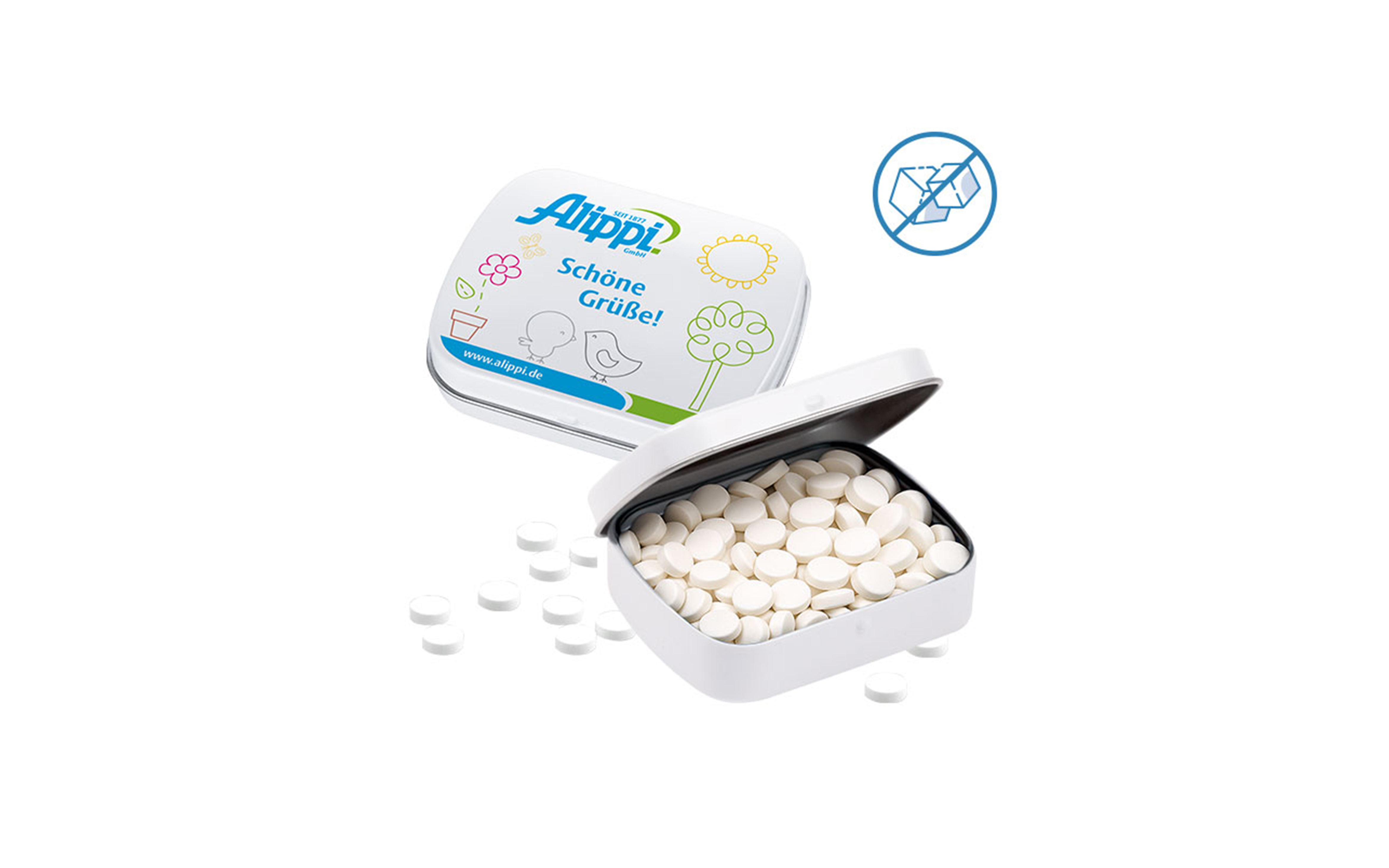 Klappdeckel-Dose "Pfefferminz zuckerfrei"