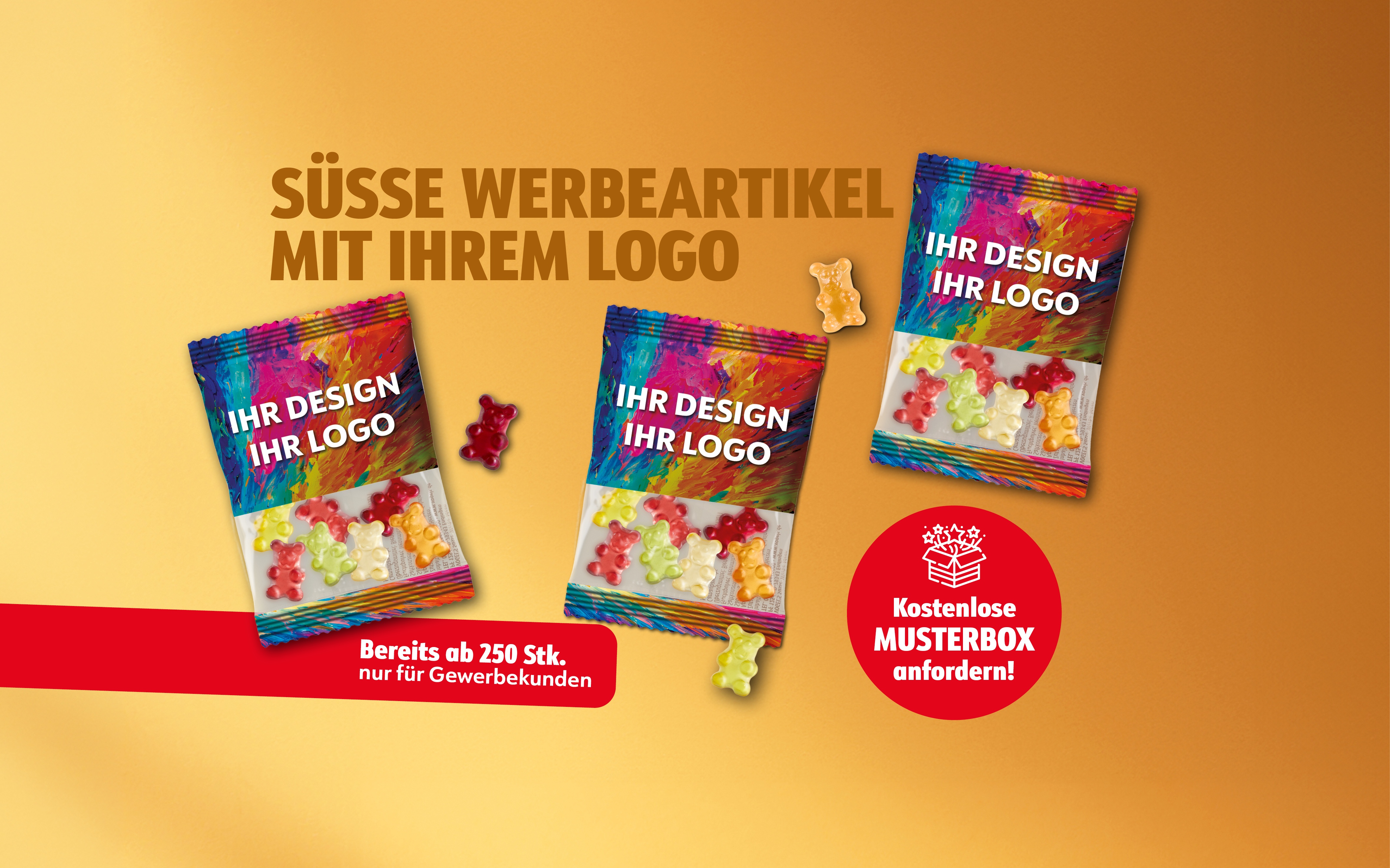Süße Werbeartikel mit Ihrem Logo - Musterbox "Sweet Selection" jetzt kostenlos anfordern!
