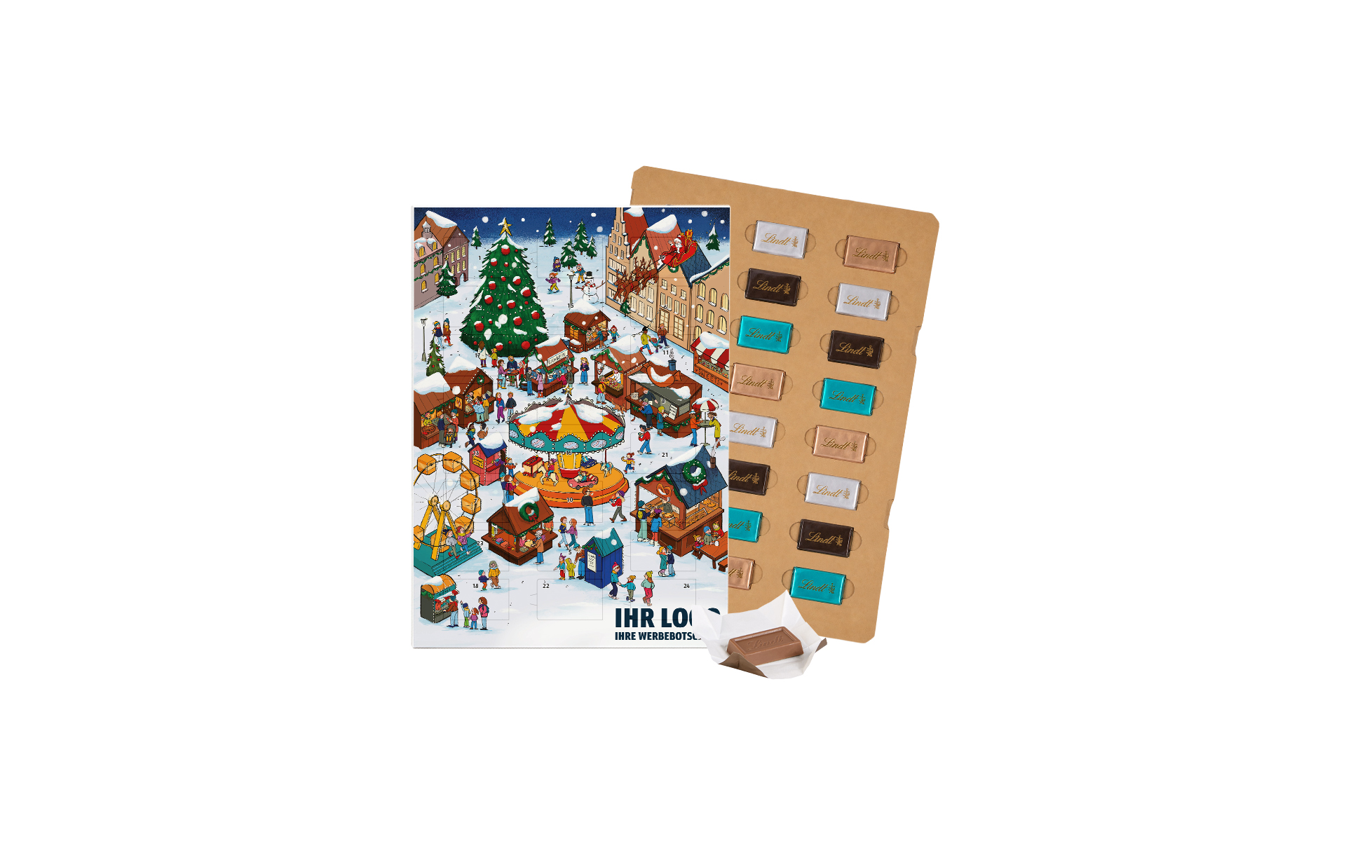 Schoko-Adventskalender Eco Lindt "Weihnachtsmarkt"
