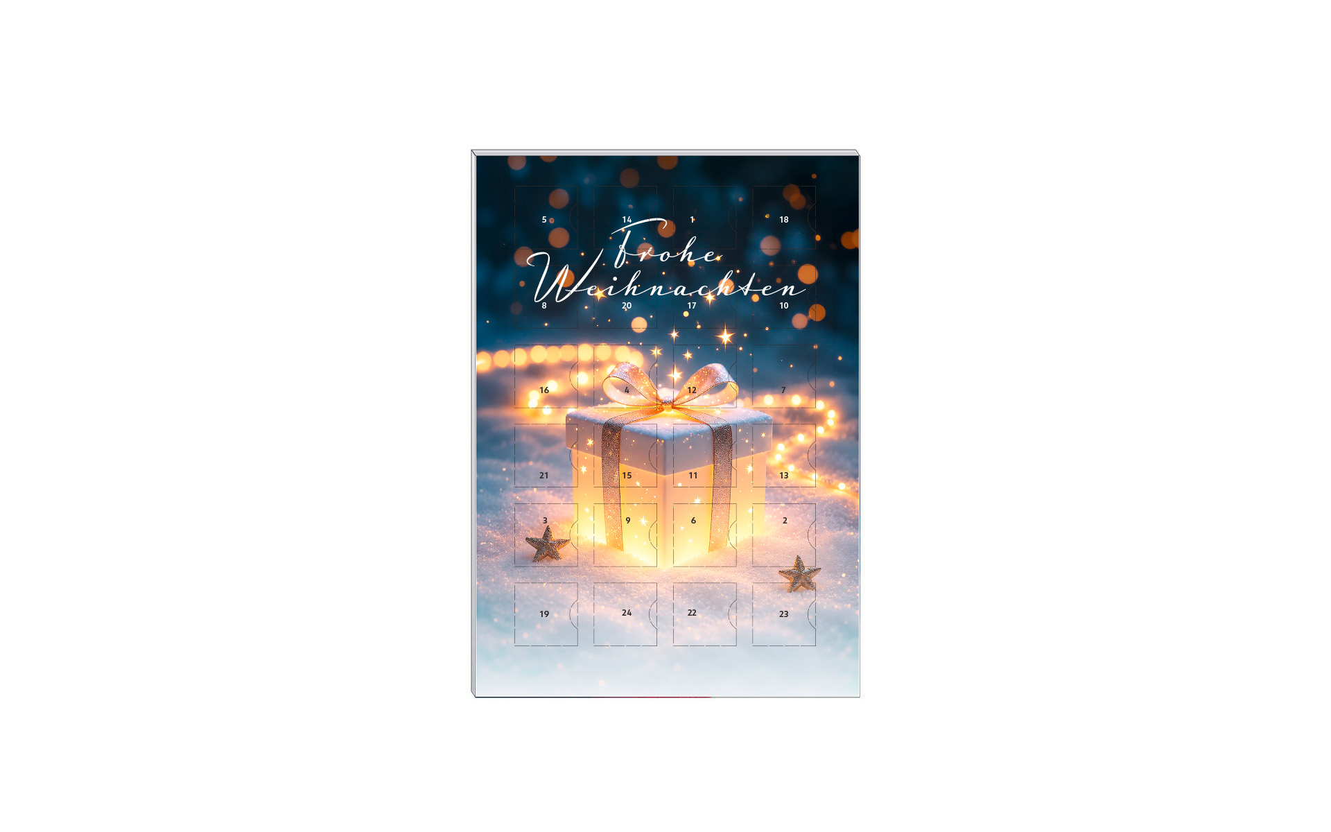 Schoko-Adventskalender A5 "Geschenk im Schnee"