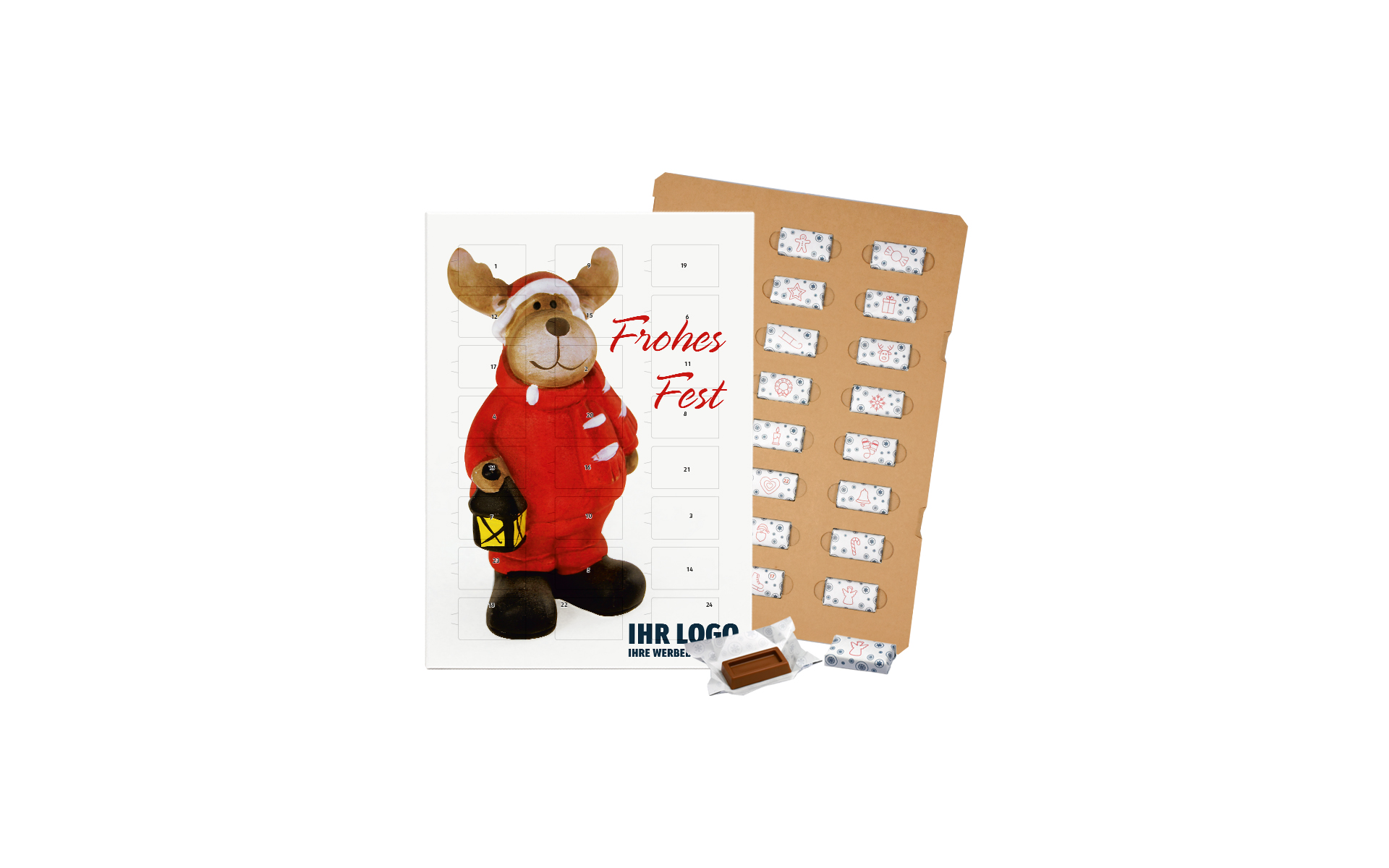 Schoko-Adventskalender Eco "Weihnachts Elch"