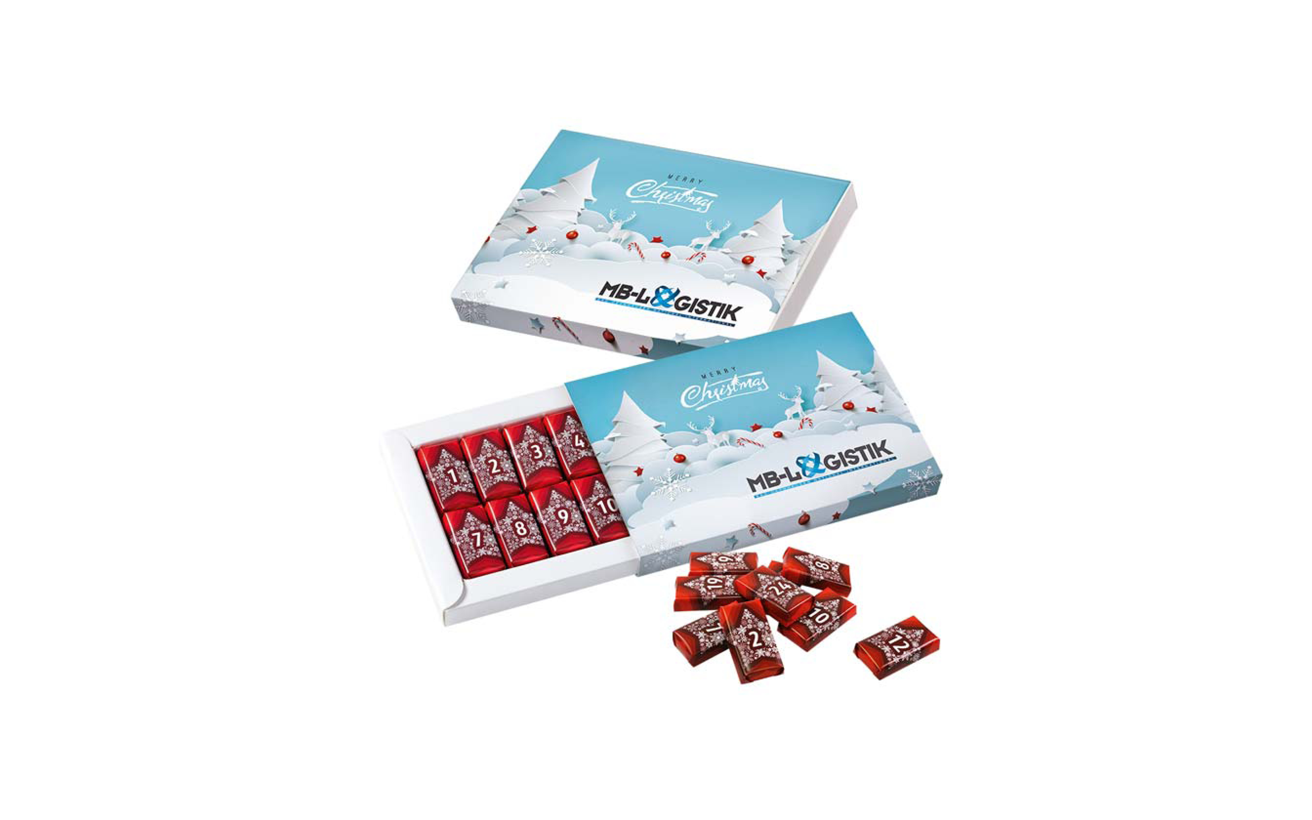 Schoko-Naps-Schuber-Adventskalender "Schneelandschaft"