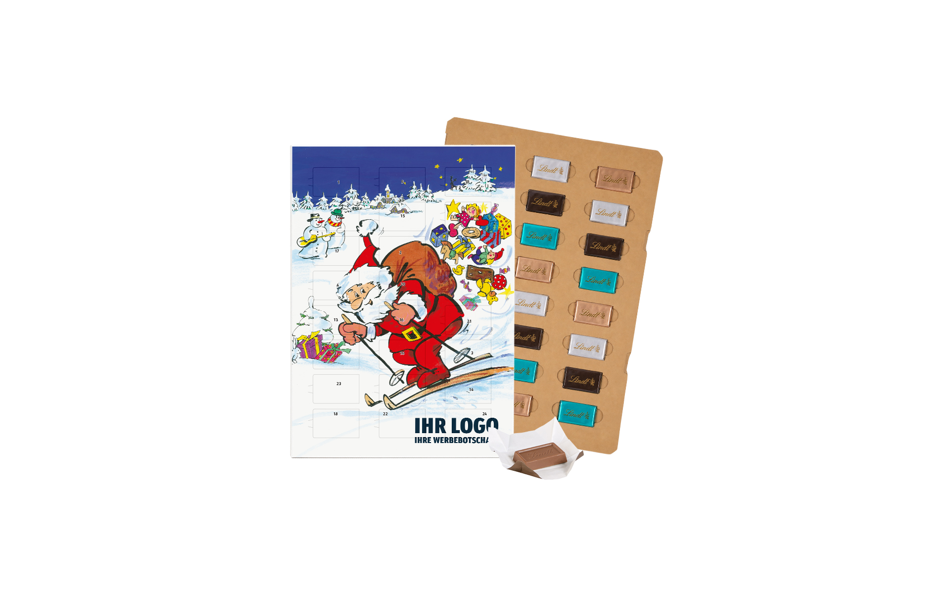Schoko-Adventskalender Eco Lindt "Skifahrer"