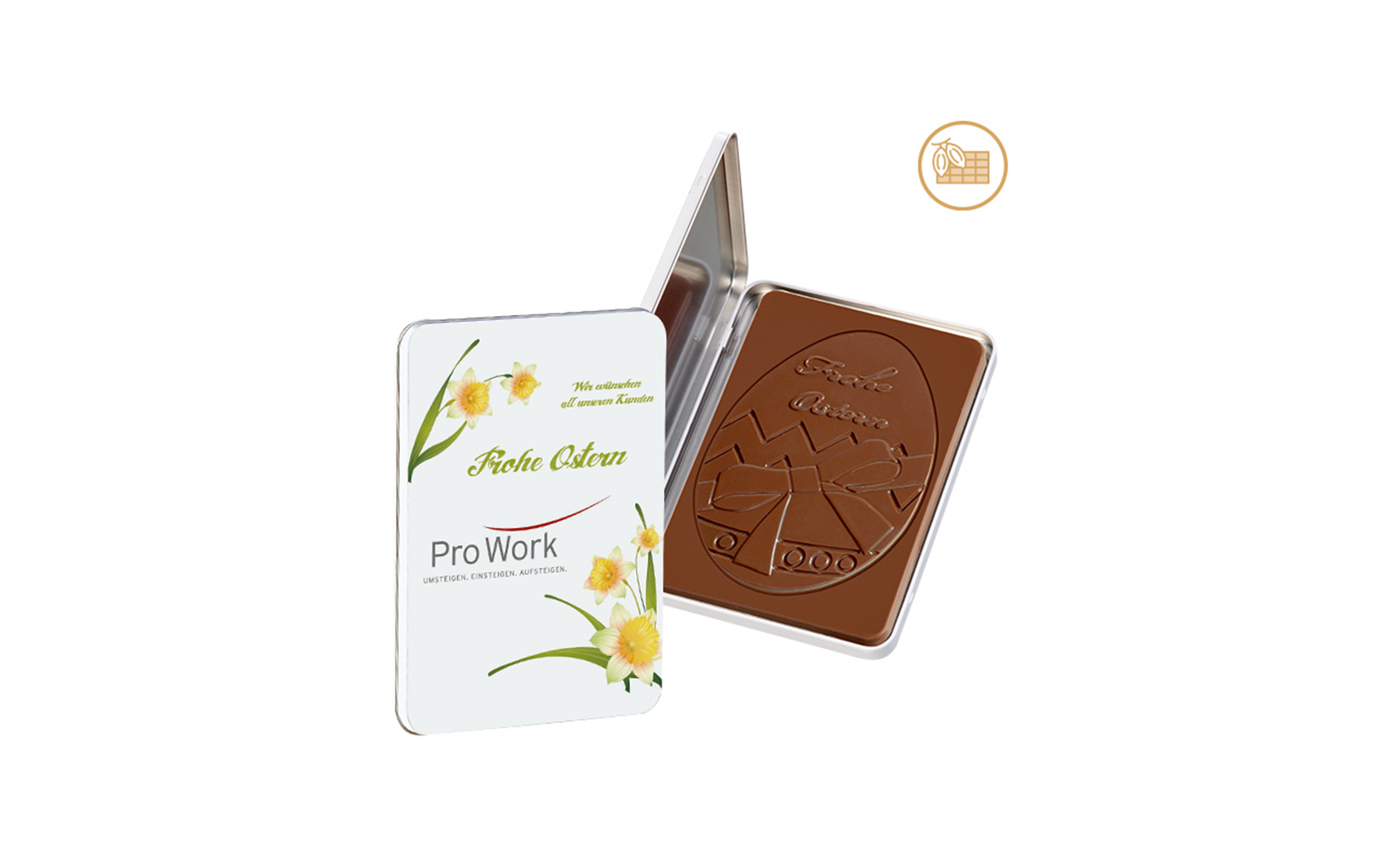 Schokoladentafel 60g "Osterei" in der Dekordose