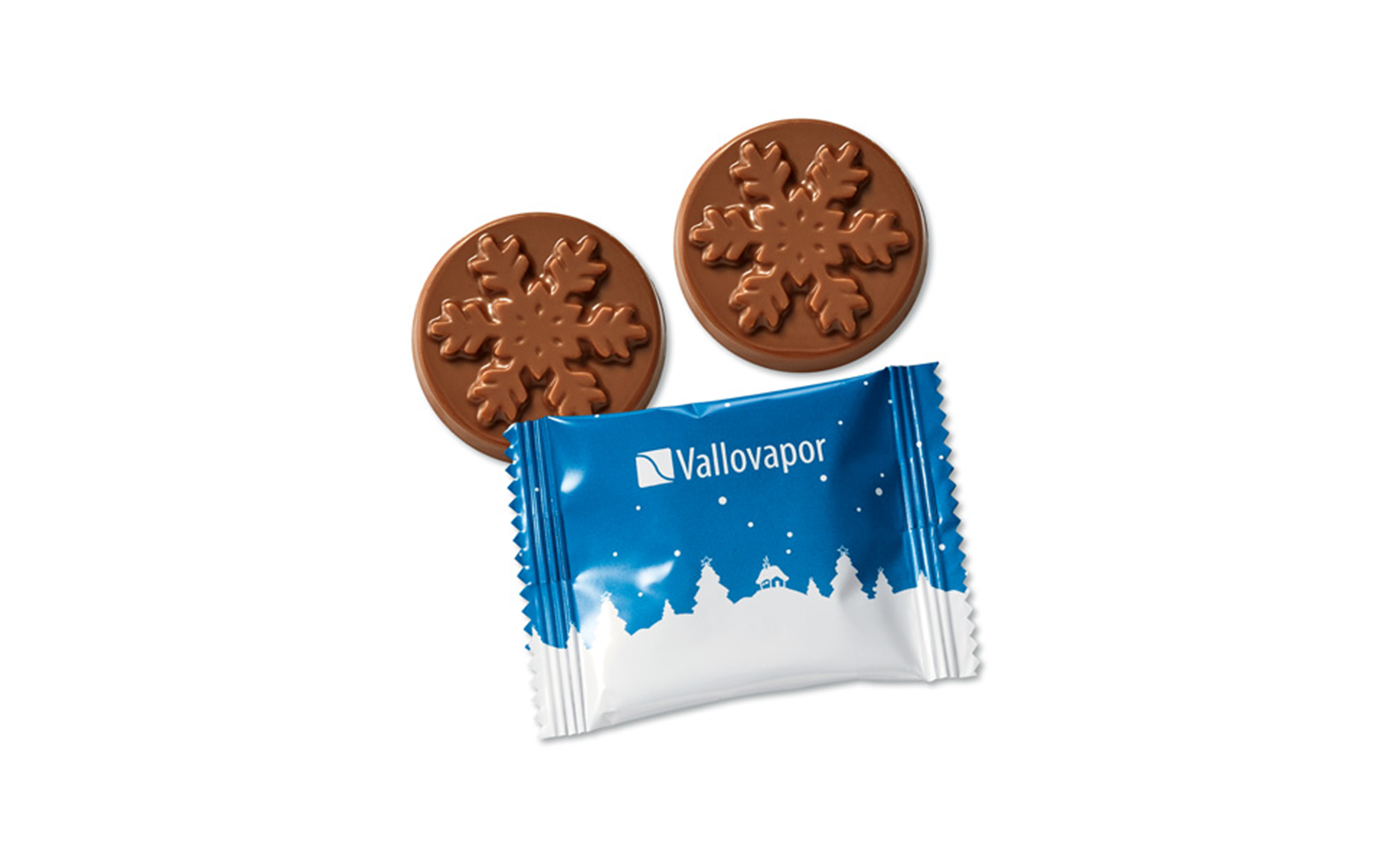 Werbe-Schoko-Taler 10g "Schneeflocke"