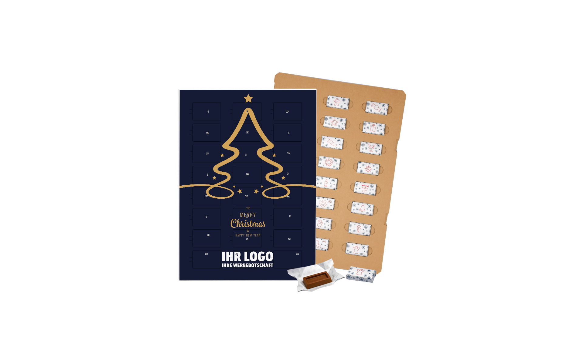 Schoko-Adventskalender Eco "Golden Christmas"