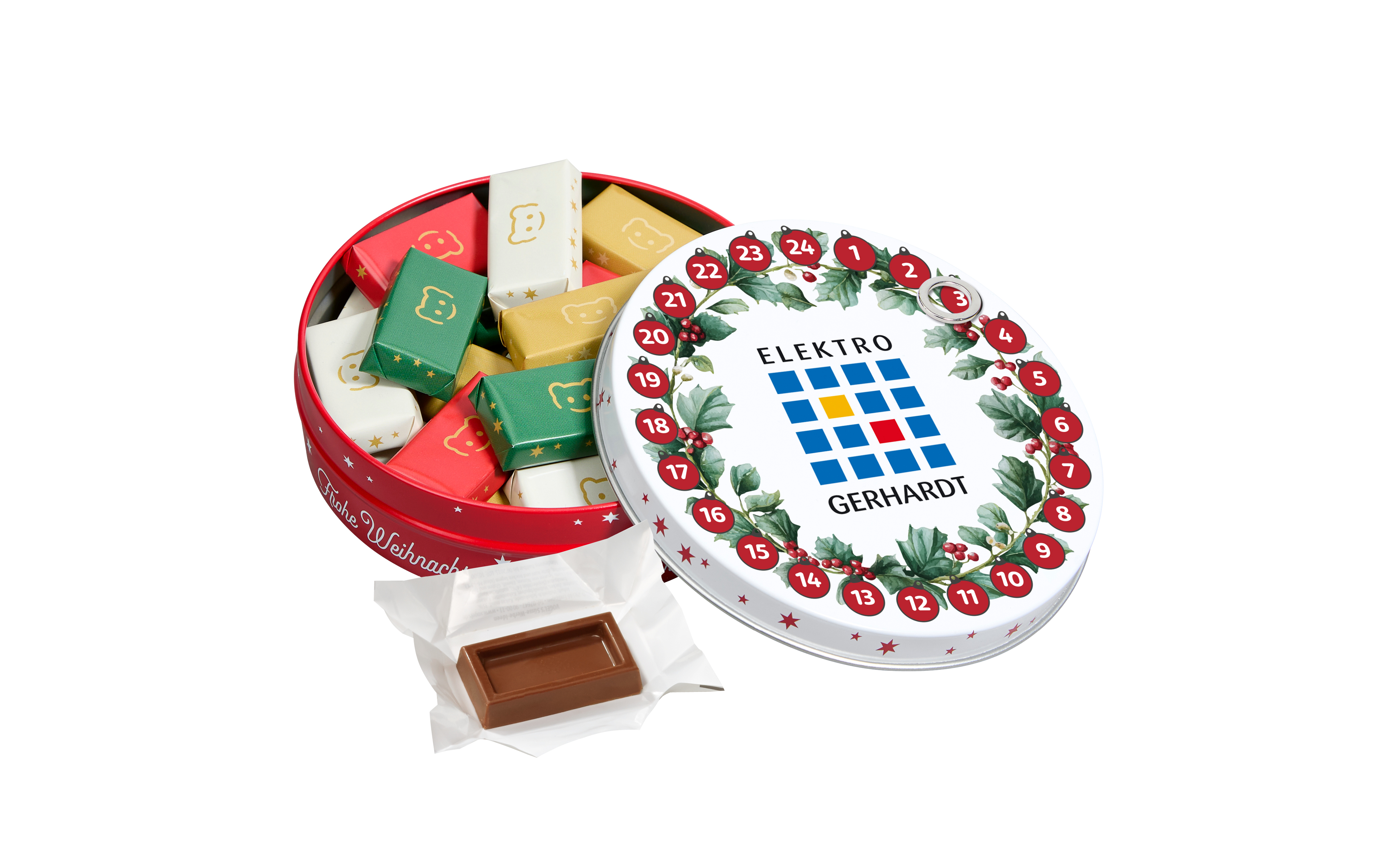 Magnetdosen-Adventskalender Standardmotiv B mit Naps