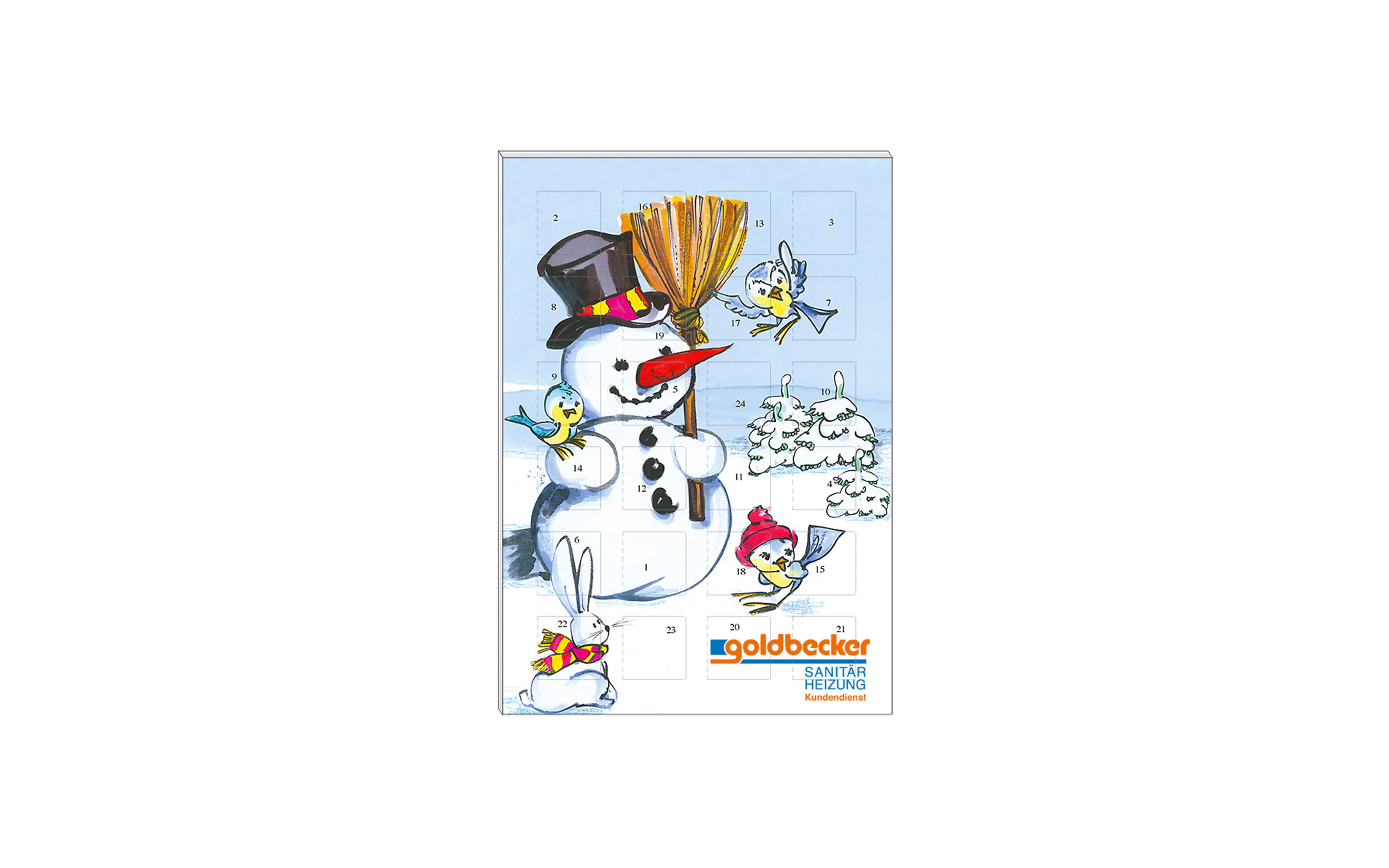 Schoko-Adventskalender Kompakt "Snowman"