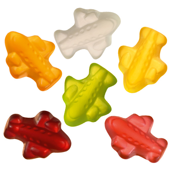 Fruchtgummi-Werbetüte Vegan "Flugzeuge" 15g