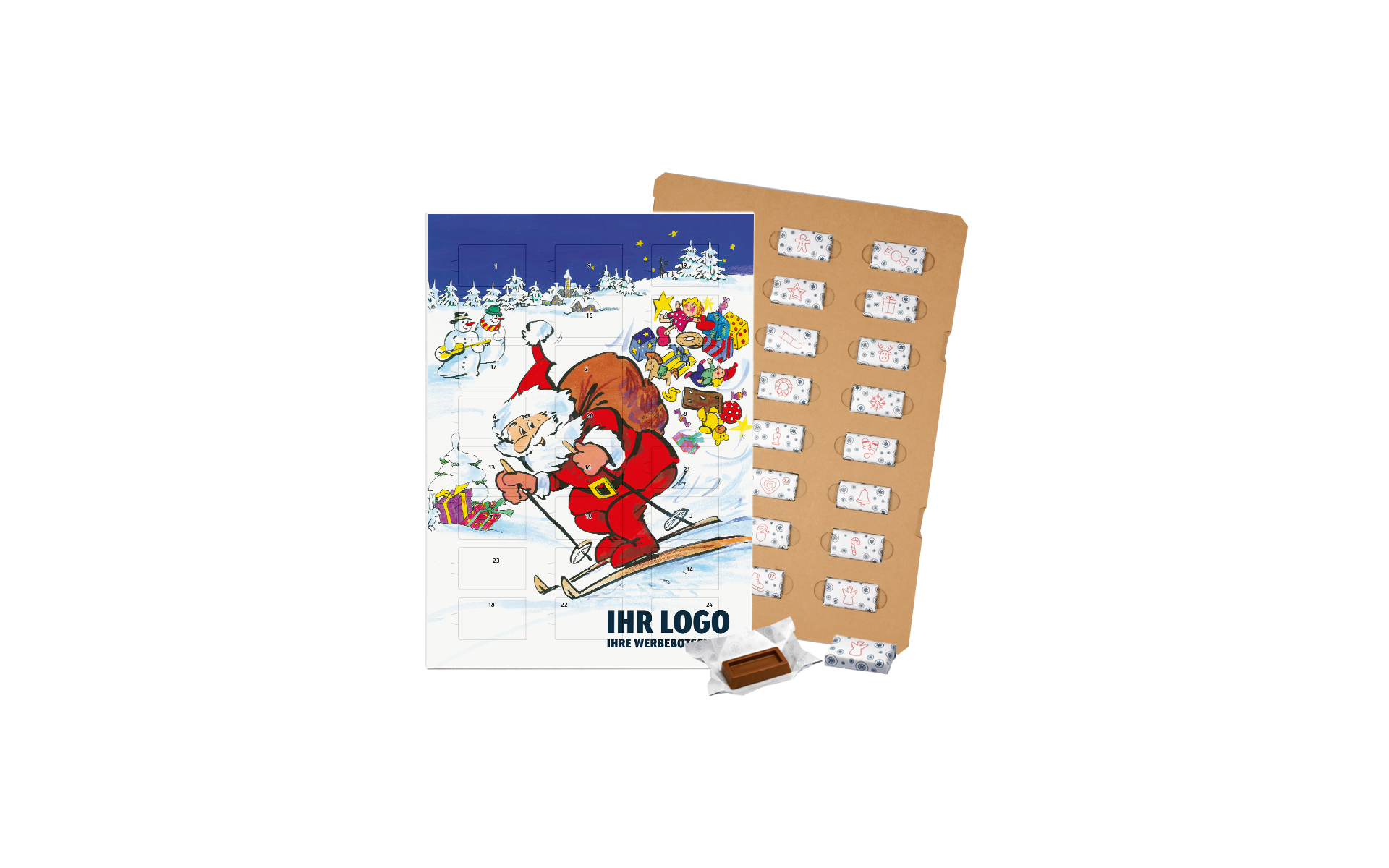 Schoko-Adventskalender Eco "Skifahrer"