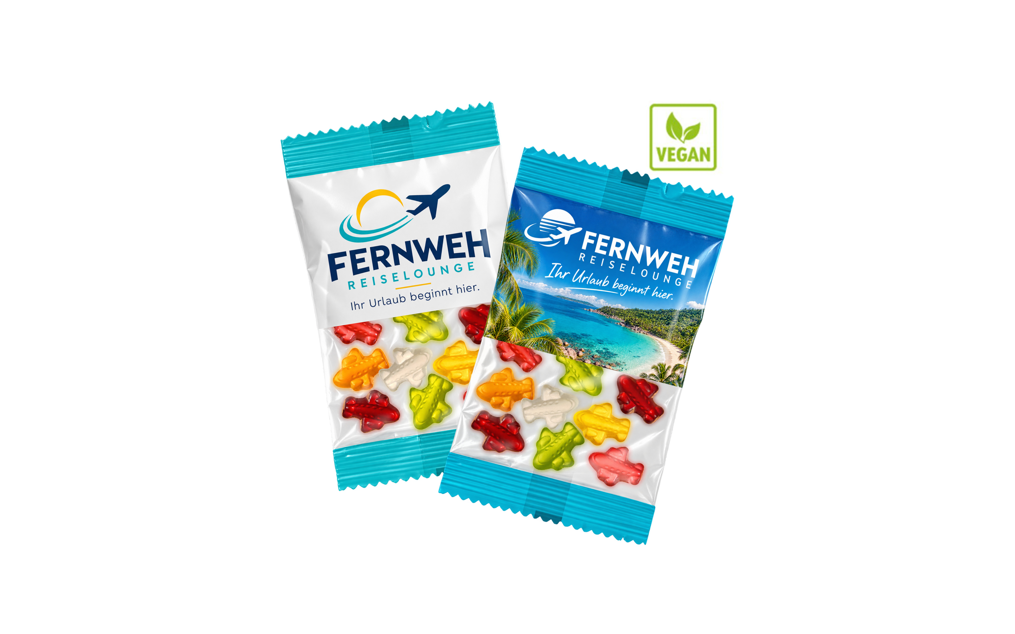 Fruchtgummi-Werbetüte Vegan "Flugzeuge" 15g