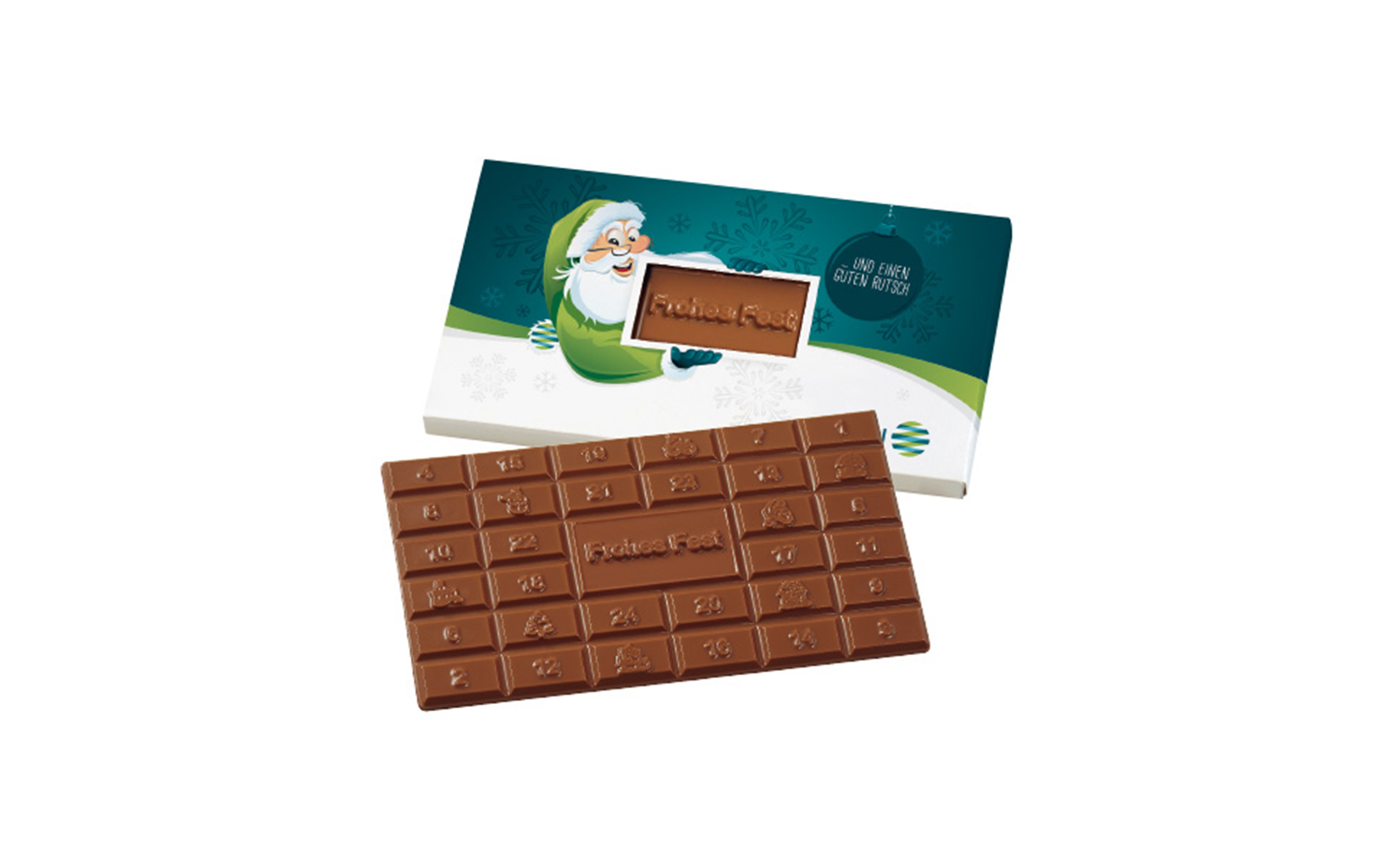 Adventskalender-Schokoladentafel 1-24 "Frohes Fest"