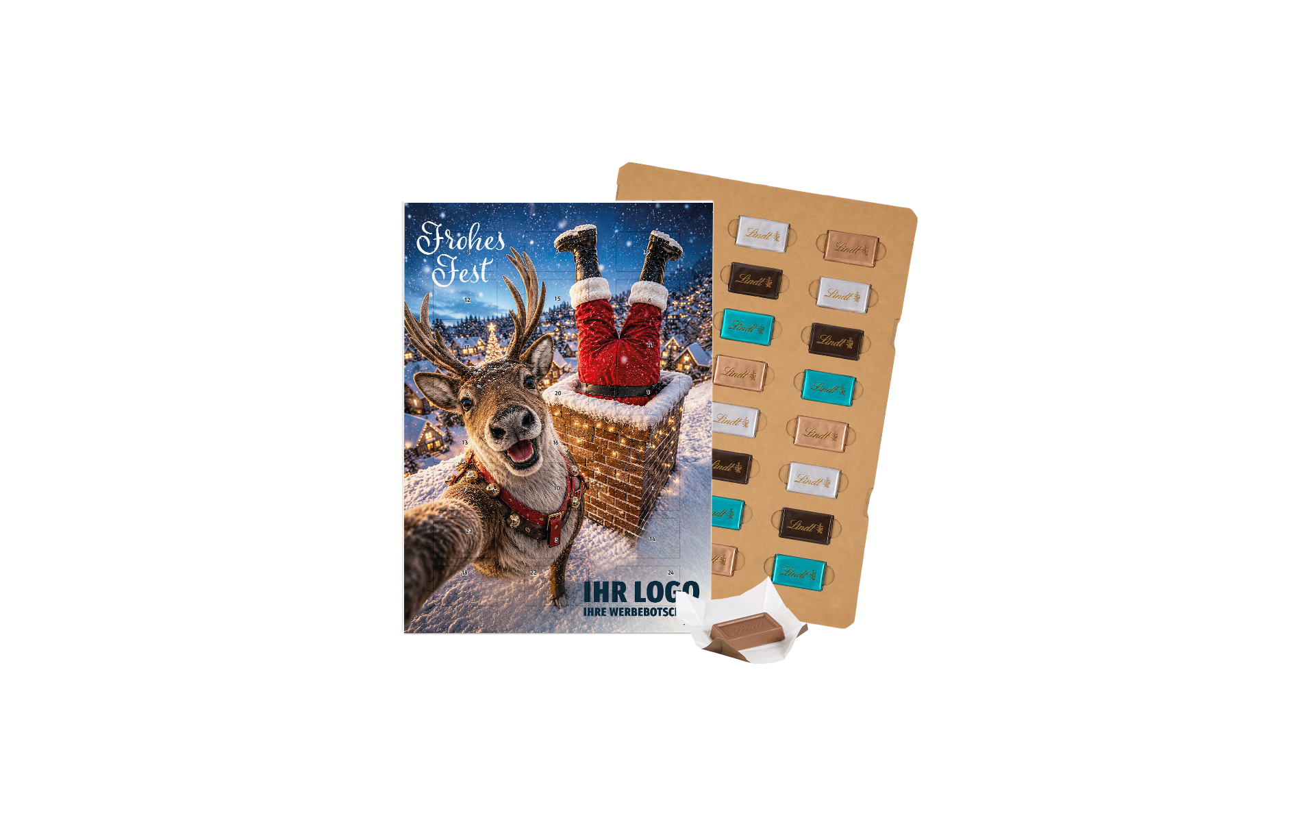 Schoko-Adventskalender Eco Lindt "Kopfüber zur Bescherung"