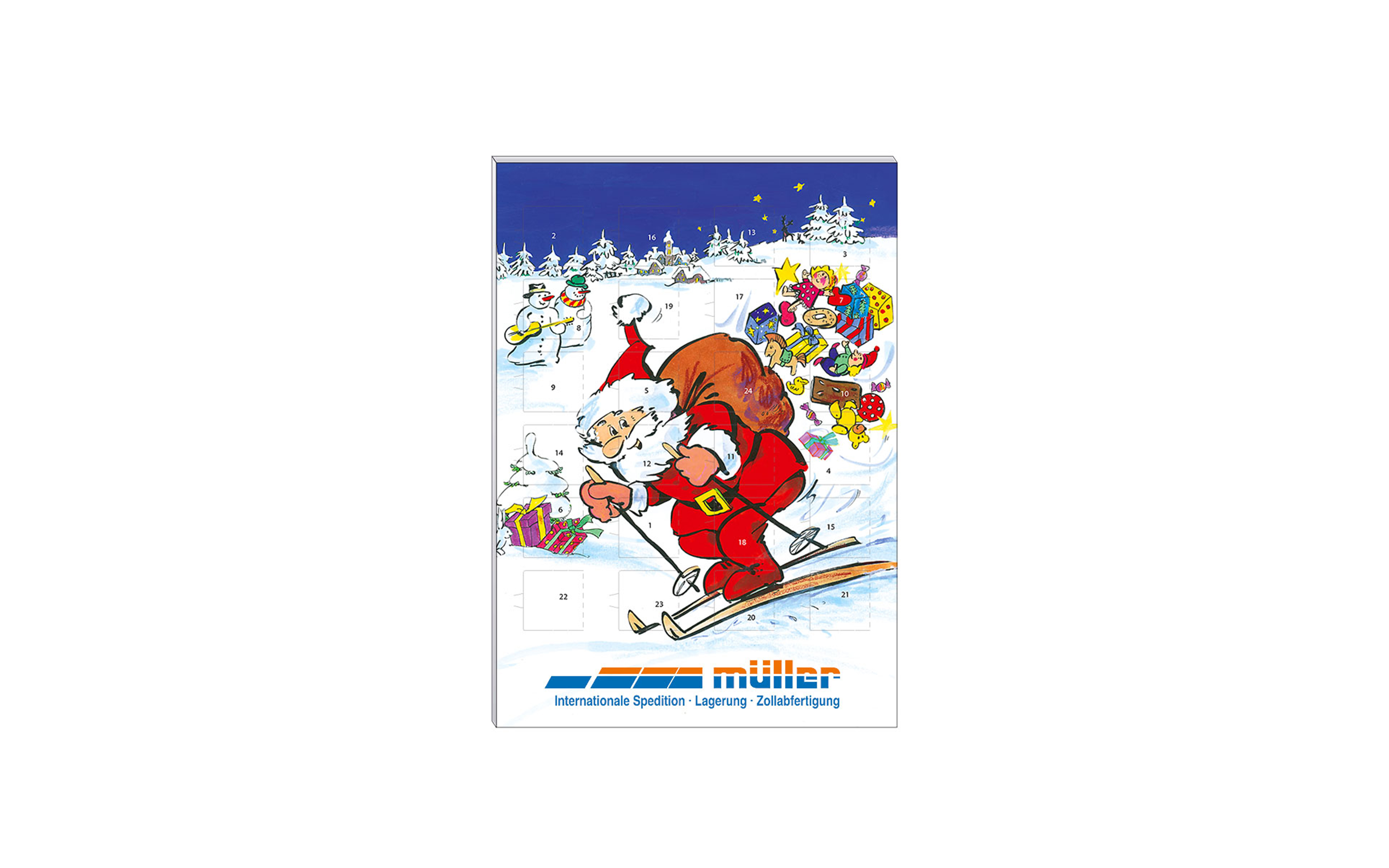 Schoko-Adventskalender Klassik "Skifahrer"