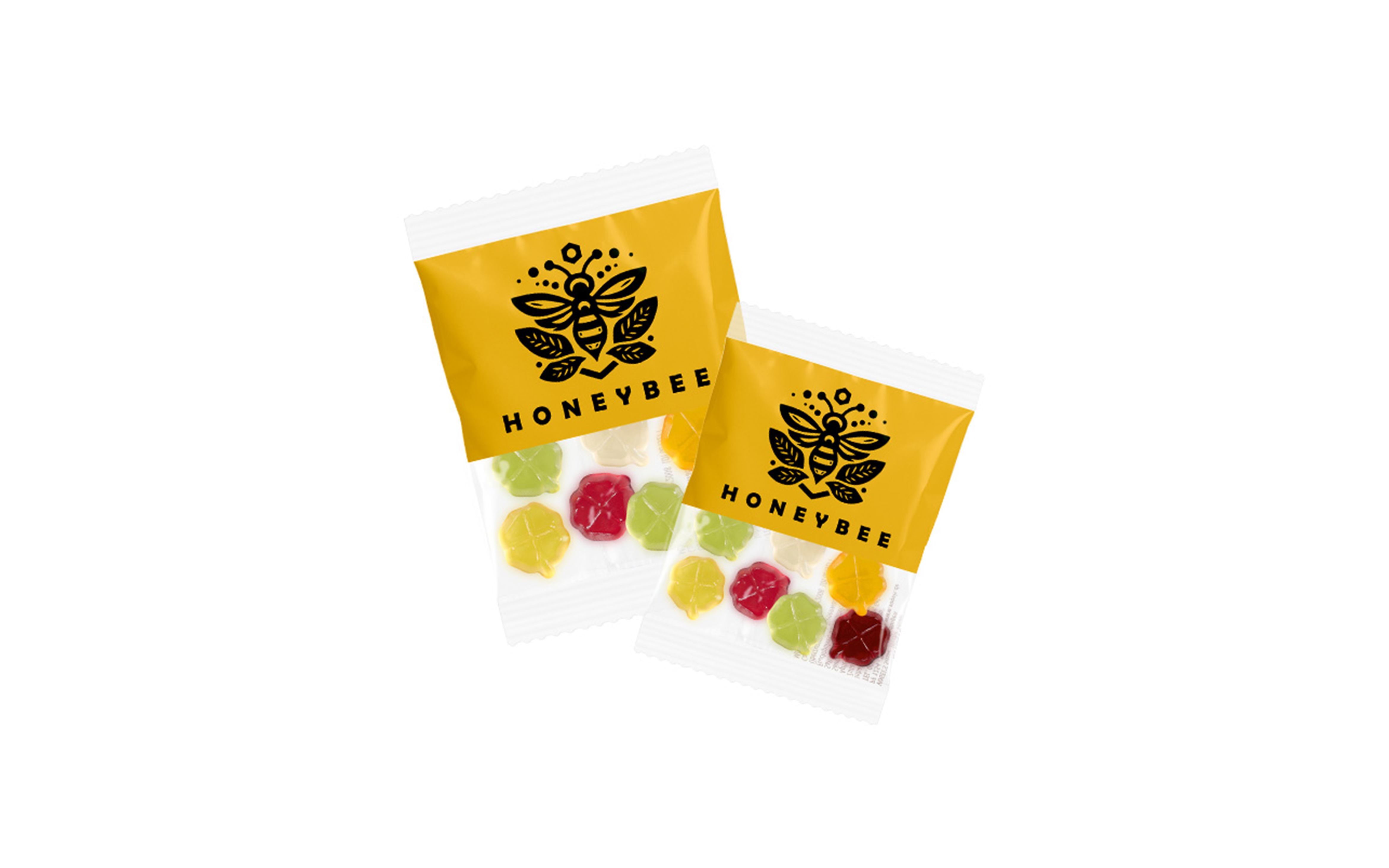 Fruchtgummi-Werbetüte 10g "Glücksklee" (kompostierbare Folie)