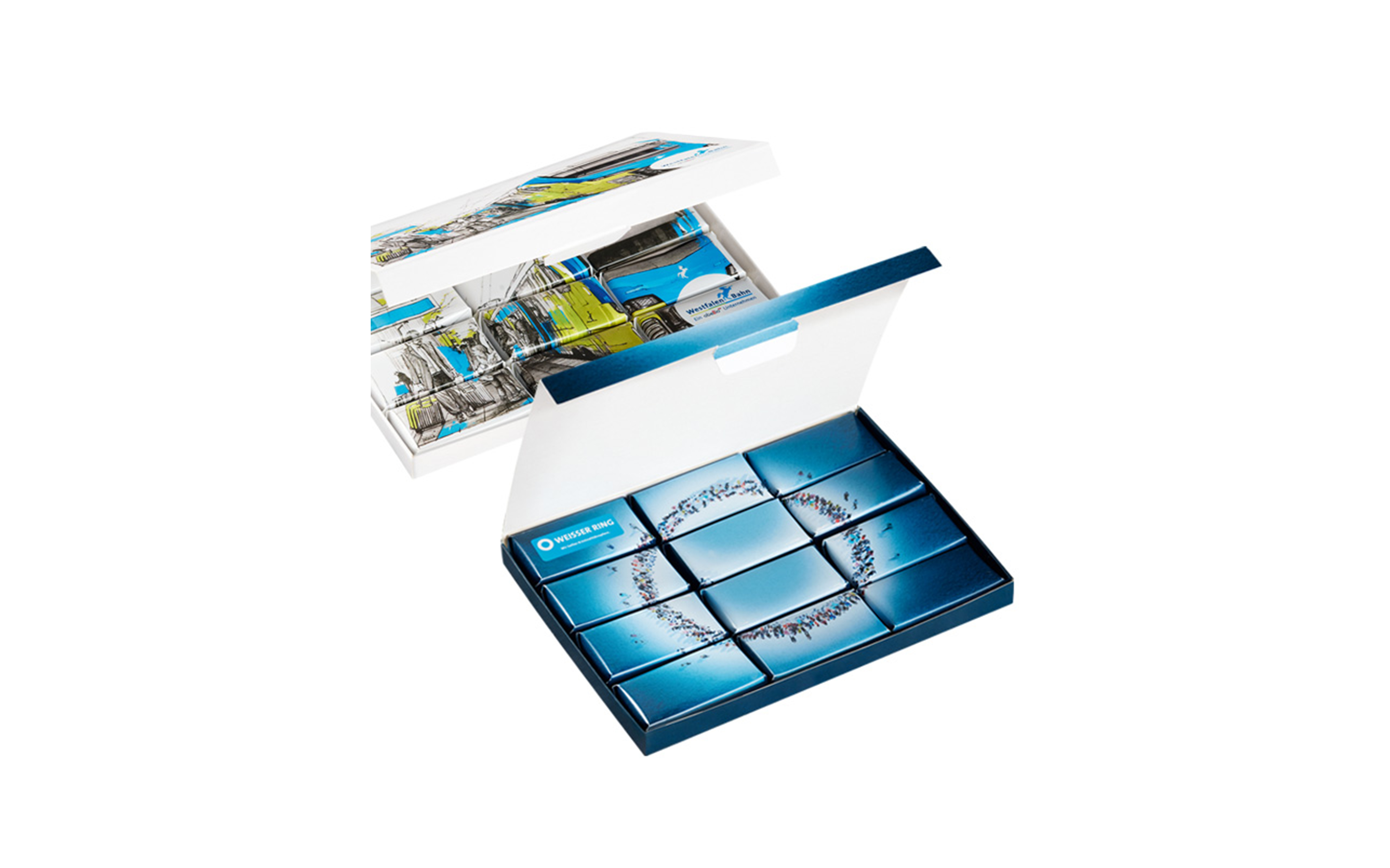 Schokoladentafel-Werbe-Puzzle in der Pappkartonbox