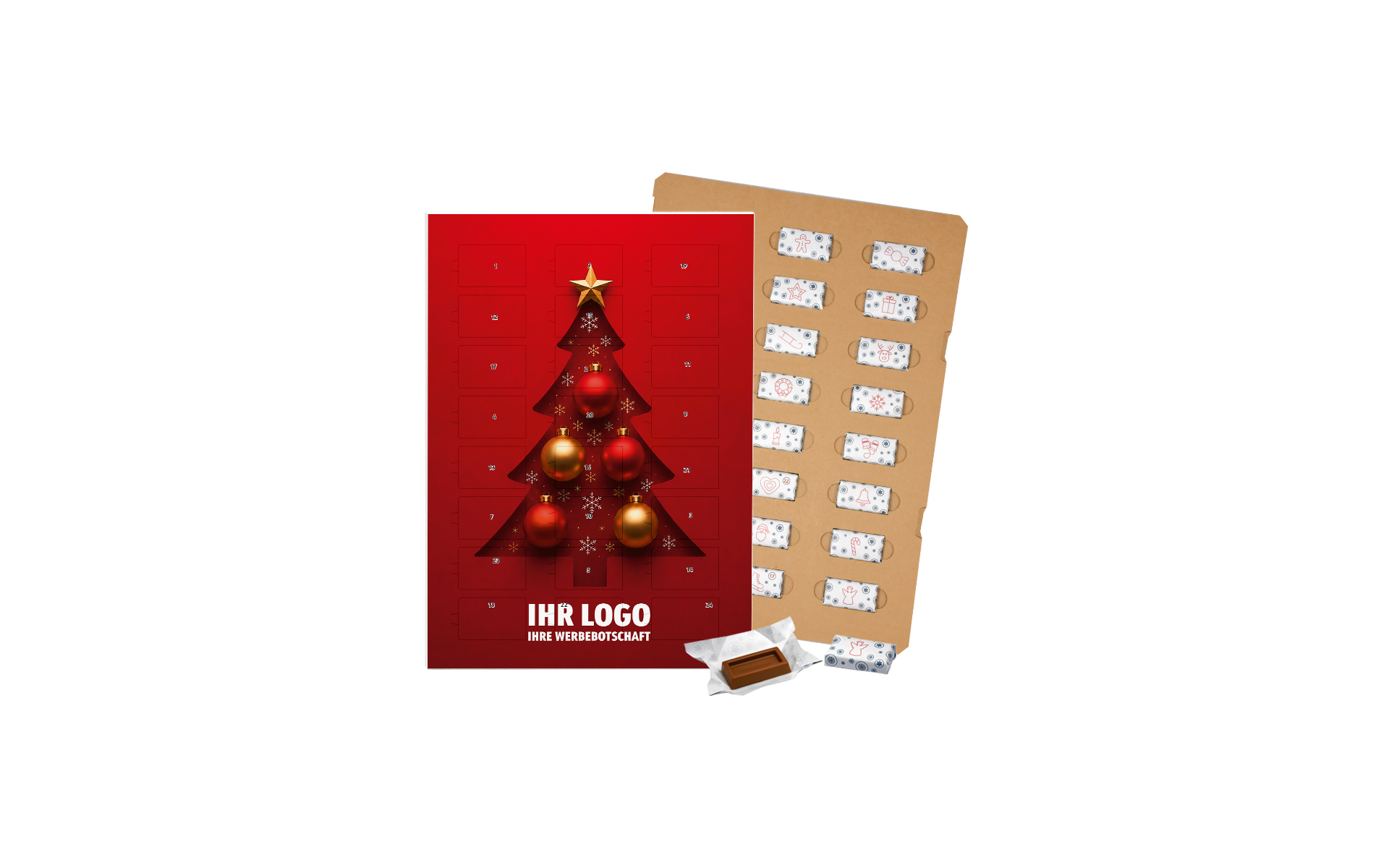Schoko-Adventskalender Eco "Roter Festtagszauber"
