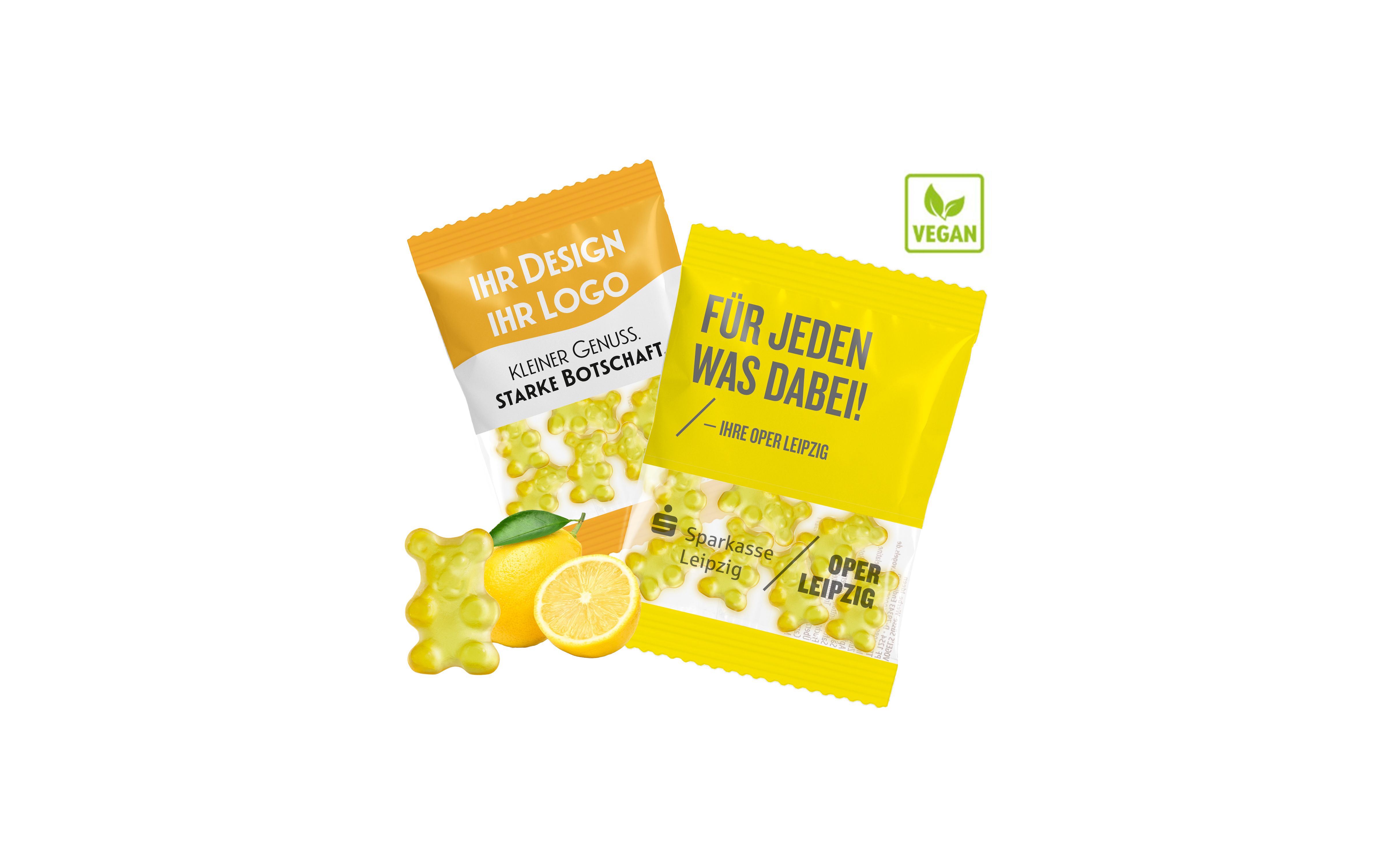 1-farbige Premium-Bärchen "Gelb" Vegan 10g