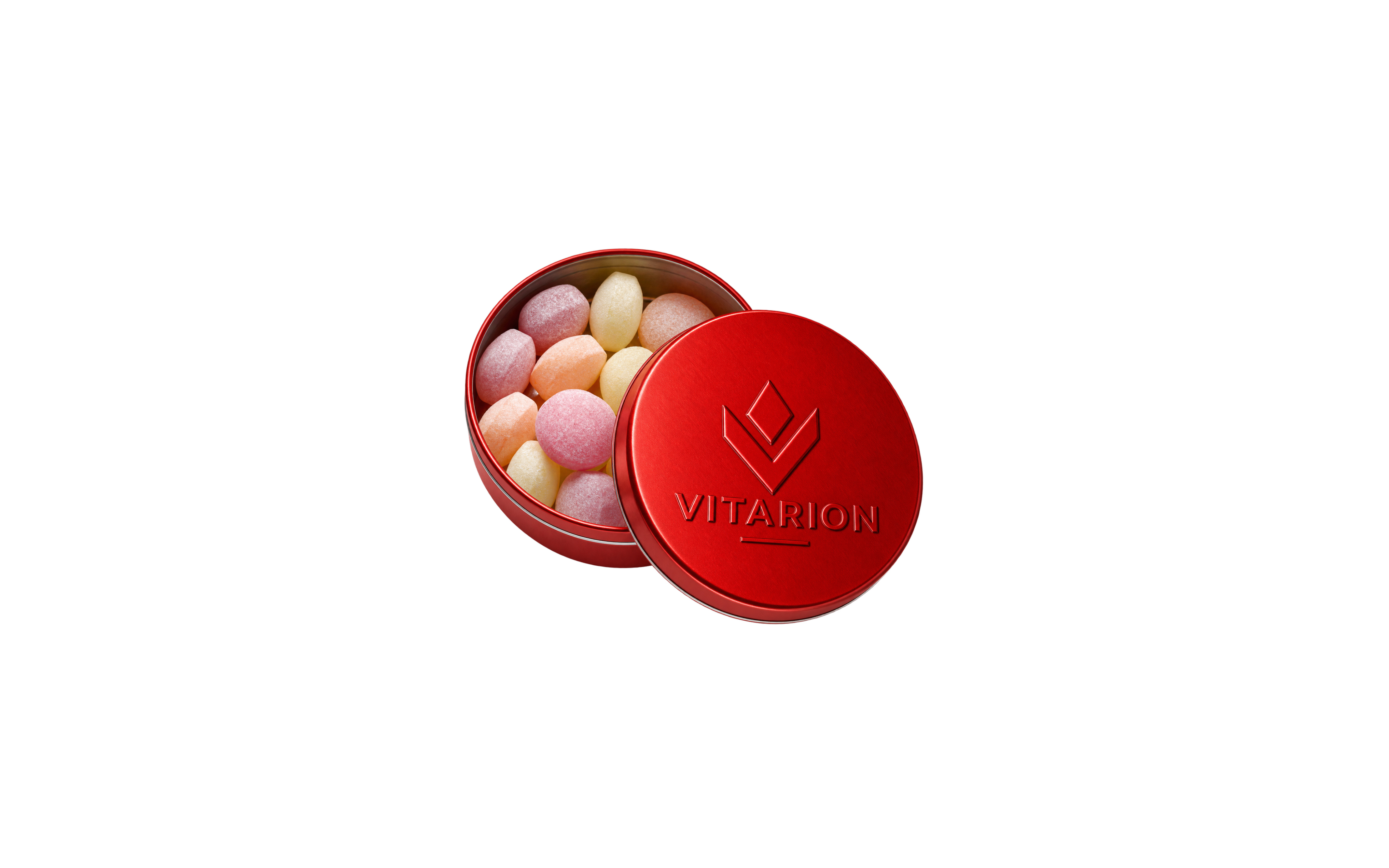 XS-Prägedose "Fruchtbonbons" Rot (metallic)