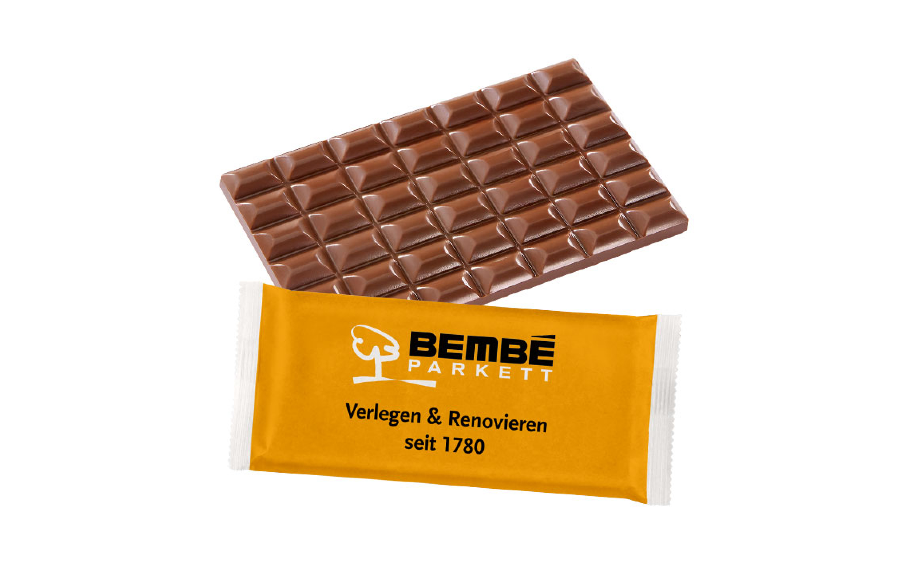 Schokoladentafel 100g im Papier-Flowpack