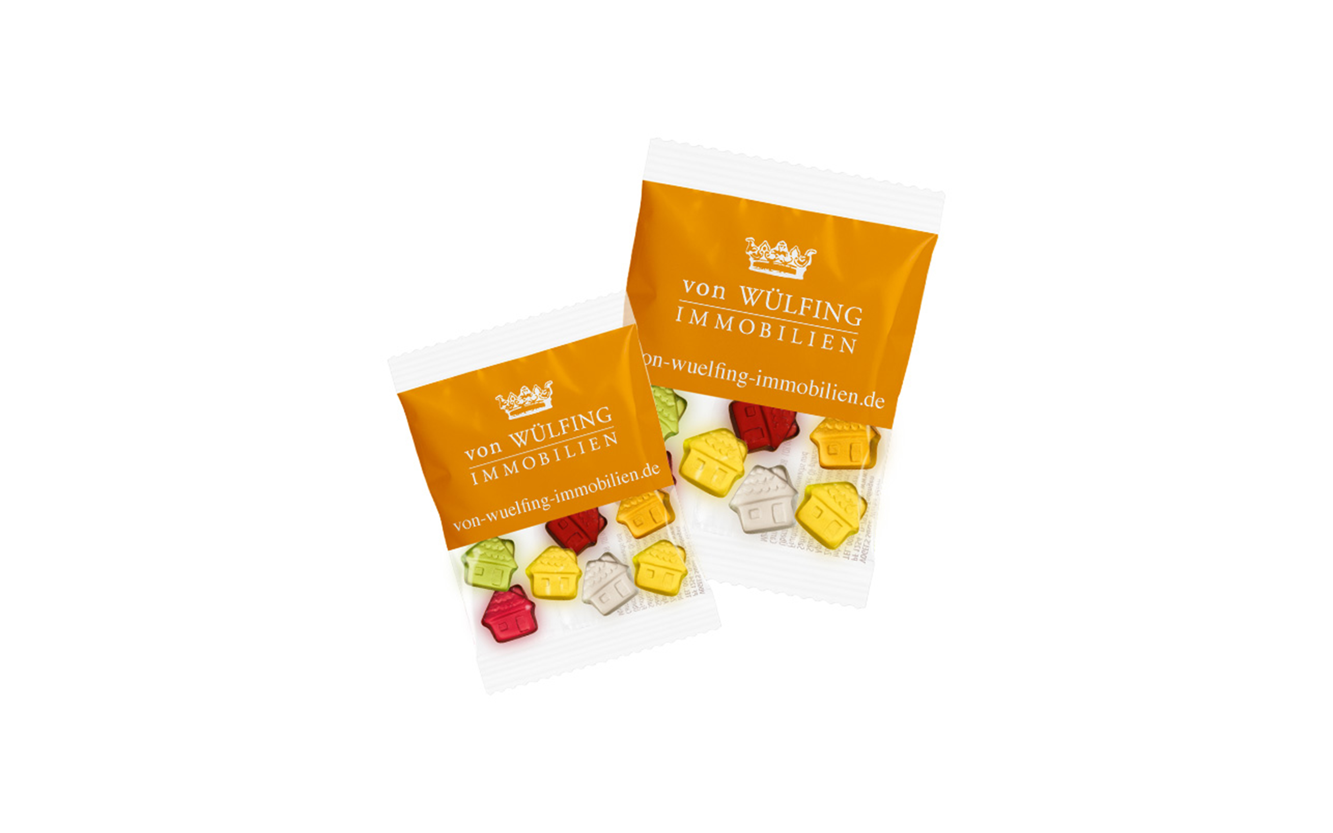 Fruchtgummi-Werbetüte 10g "Haus" (kompostierbare Folie)